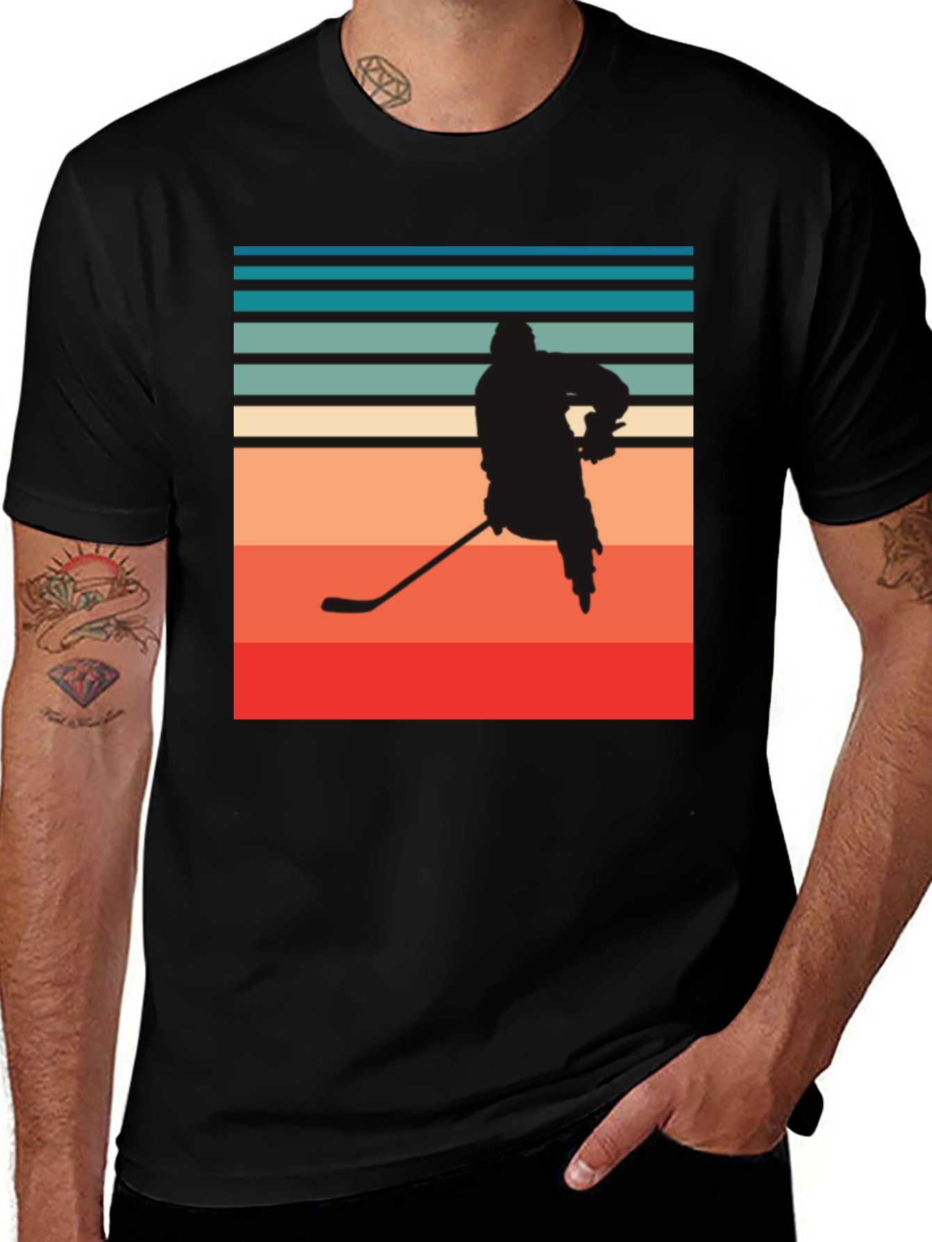 Variant 6 of Retro Hockey Player T-Shirt