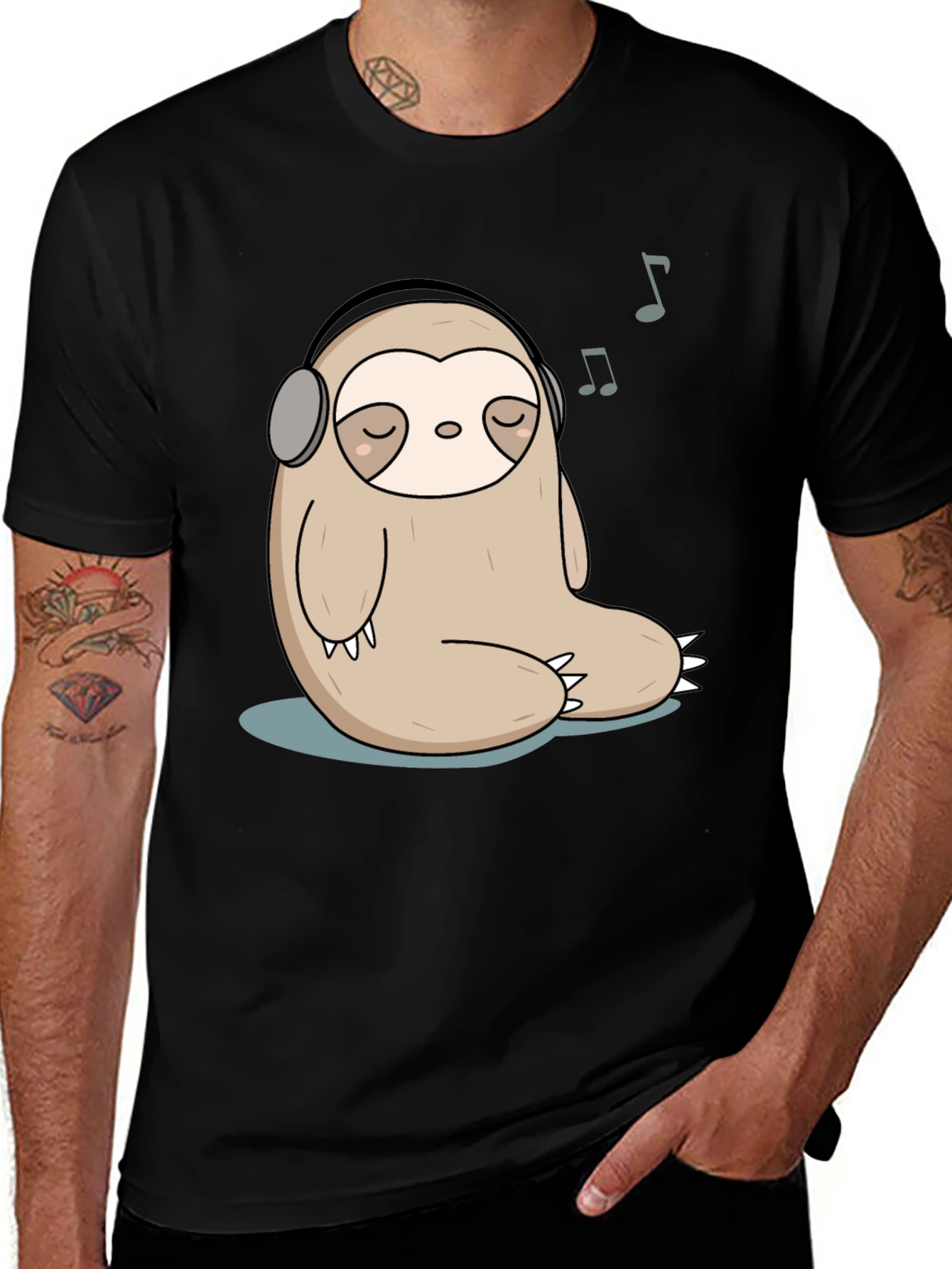 Variant 14 of Sloth Music Lover Tee - Relaxed Style