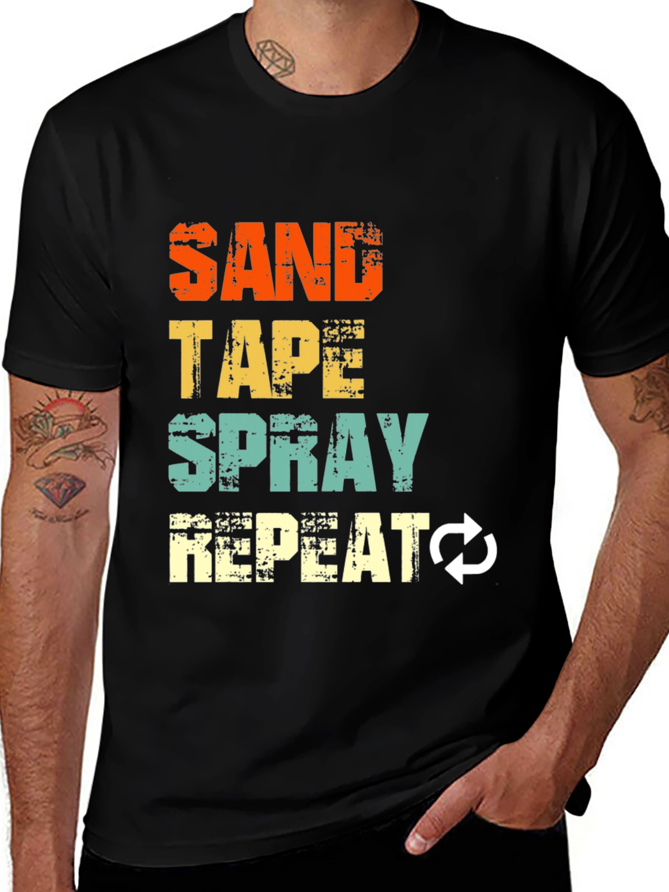 Variant 25 of Sand Tape Spray Repeat T-Shirt