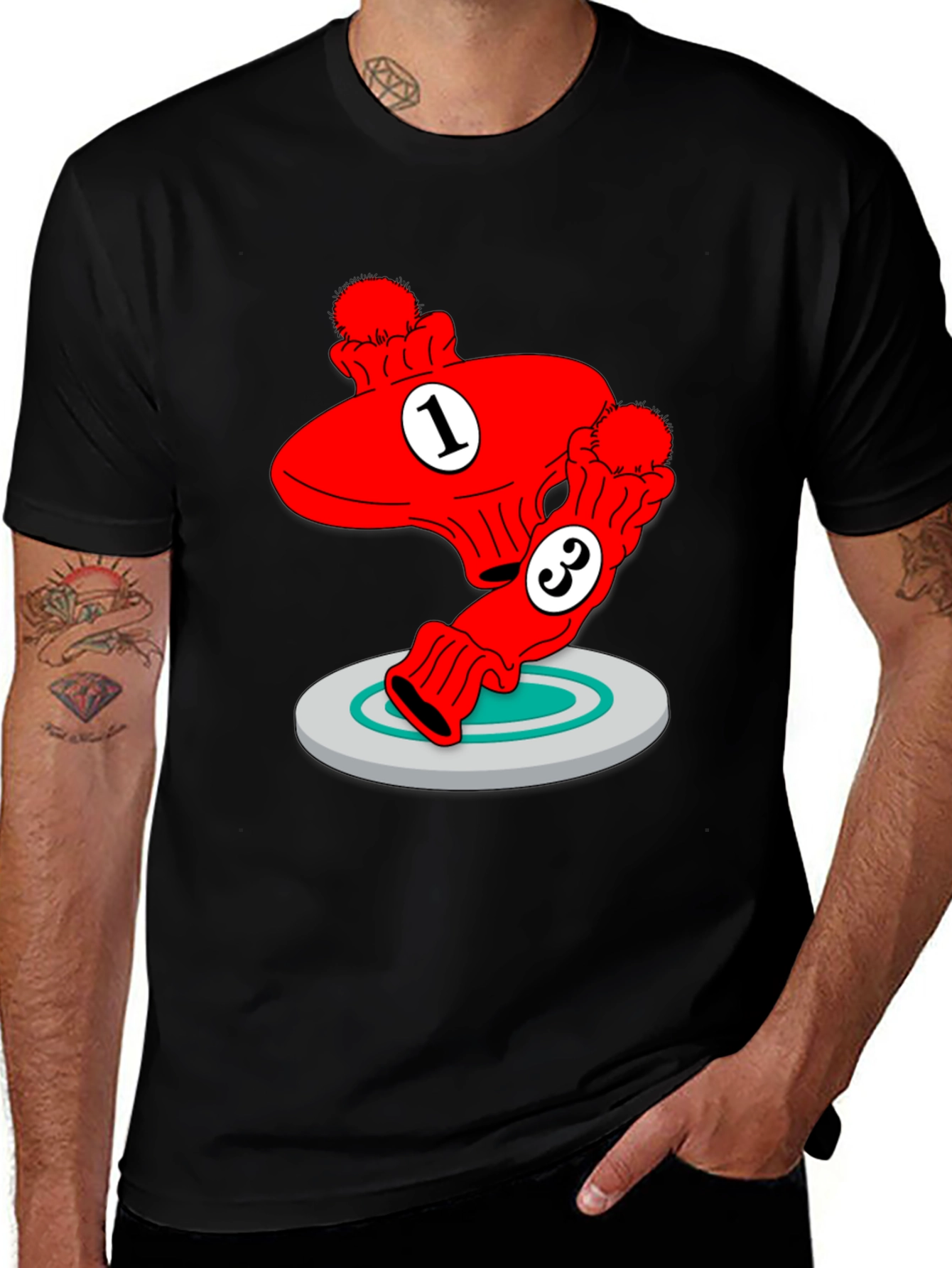 Variant 26 of Cat in the Hat Thing 1 & Thing 3 Black T-Shirt