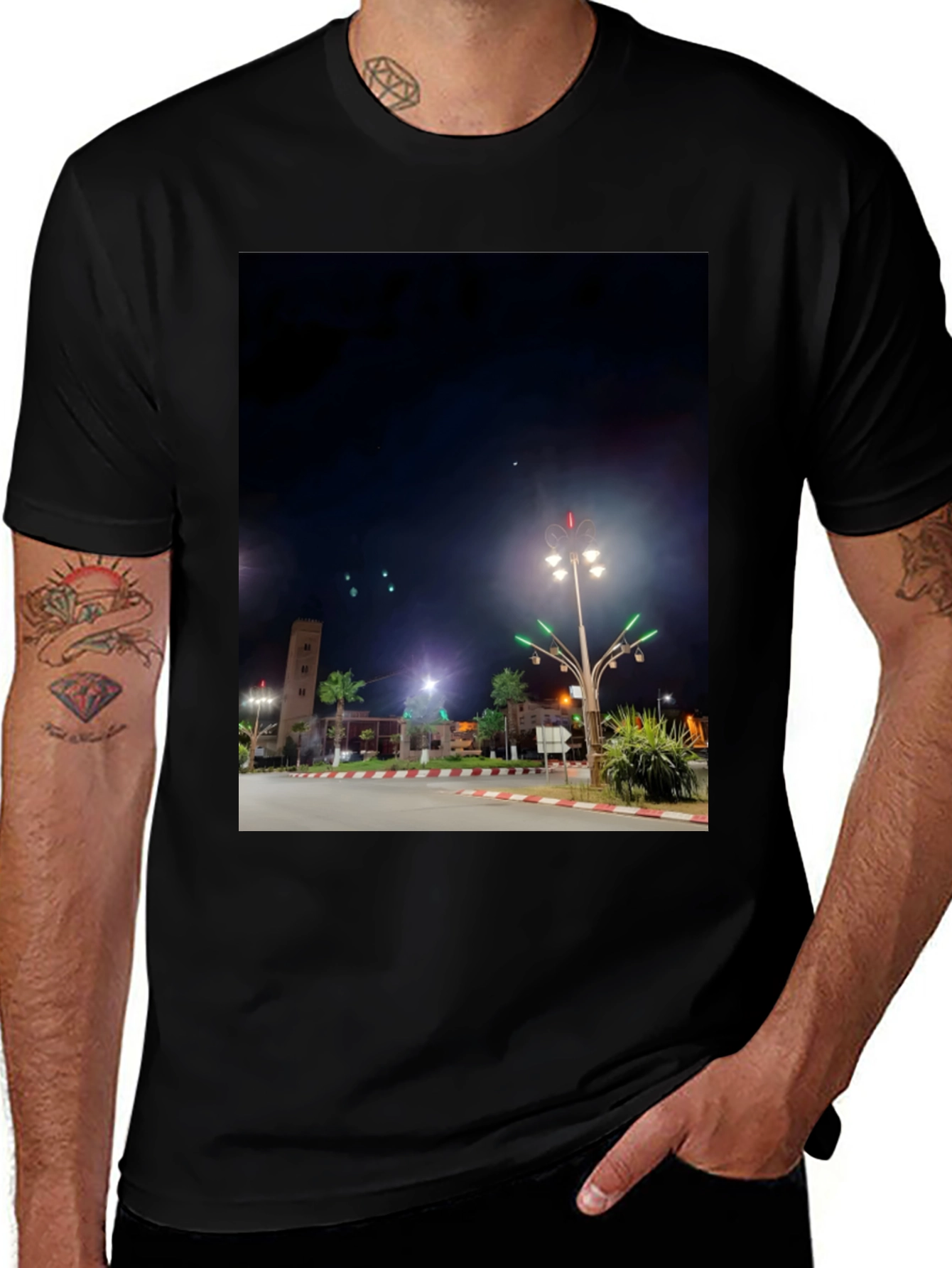 Variant 6 of Nightscape Tee: City Lights Design