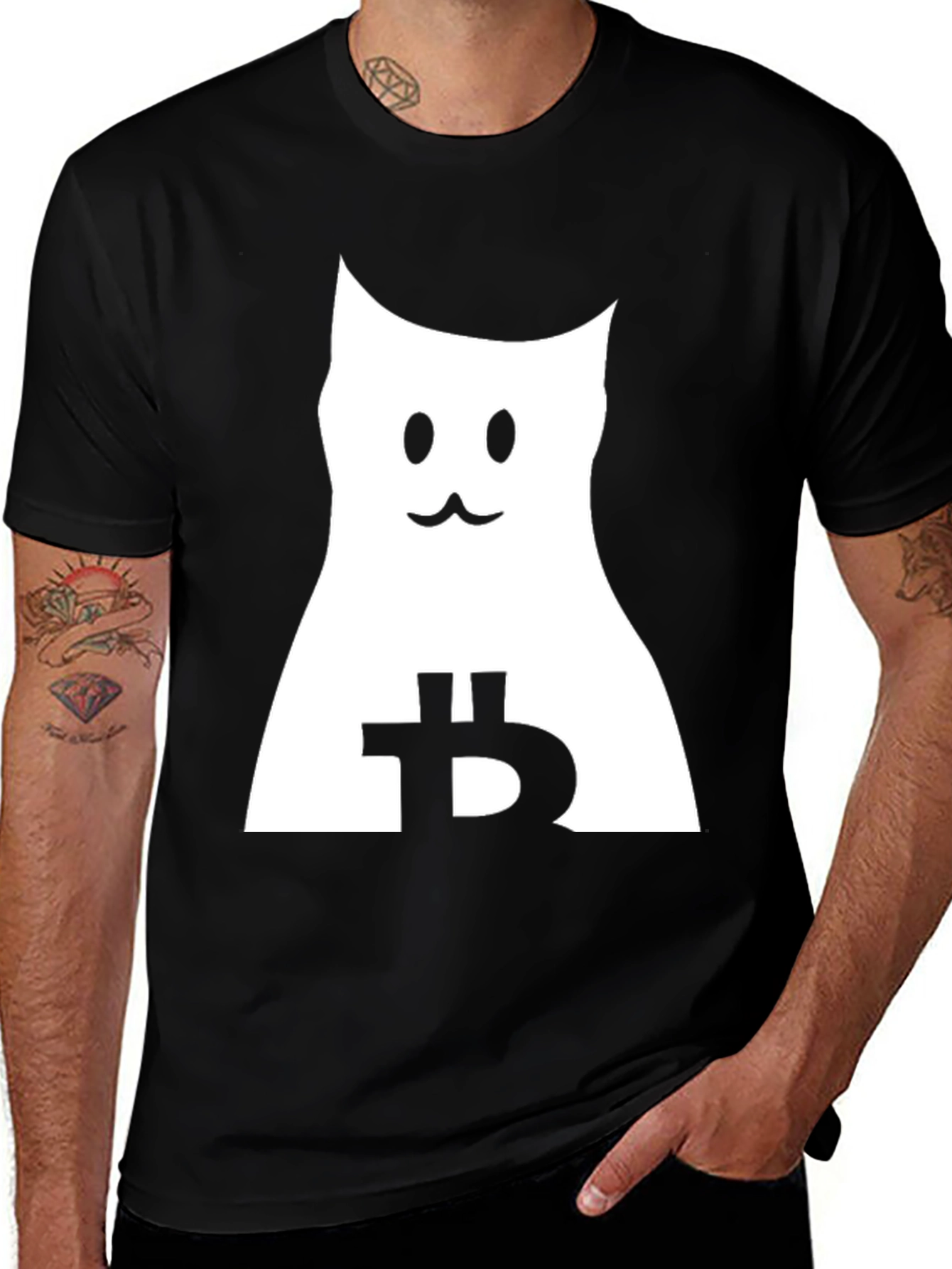 Variant 15 of Crypto Cat Tee - Bitcoin Kitten T-Shirt