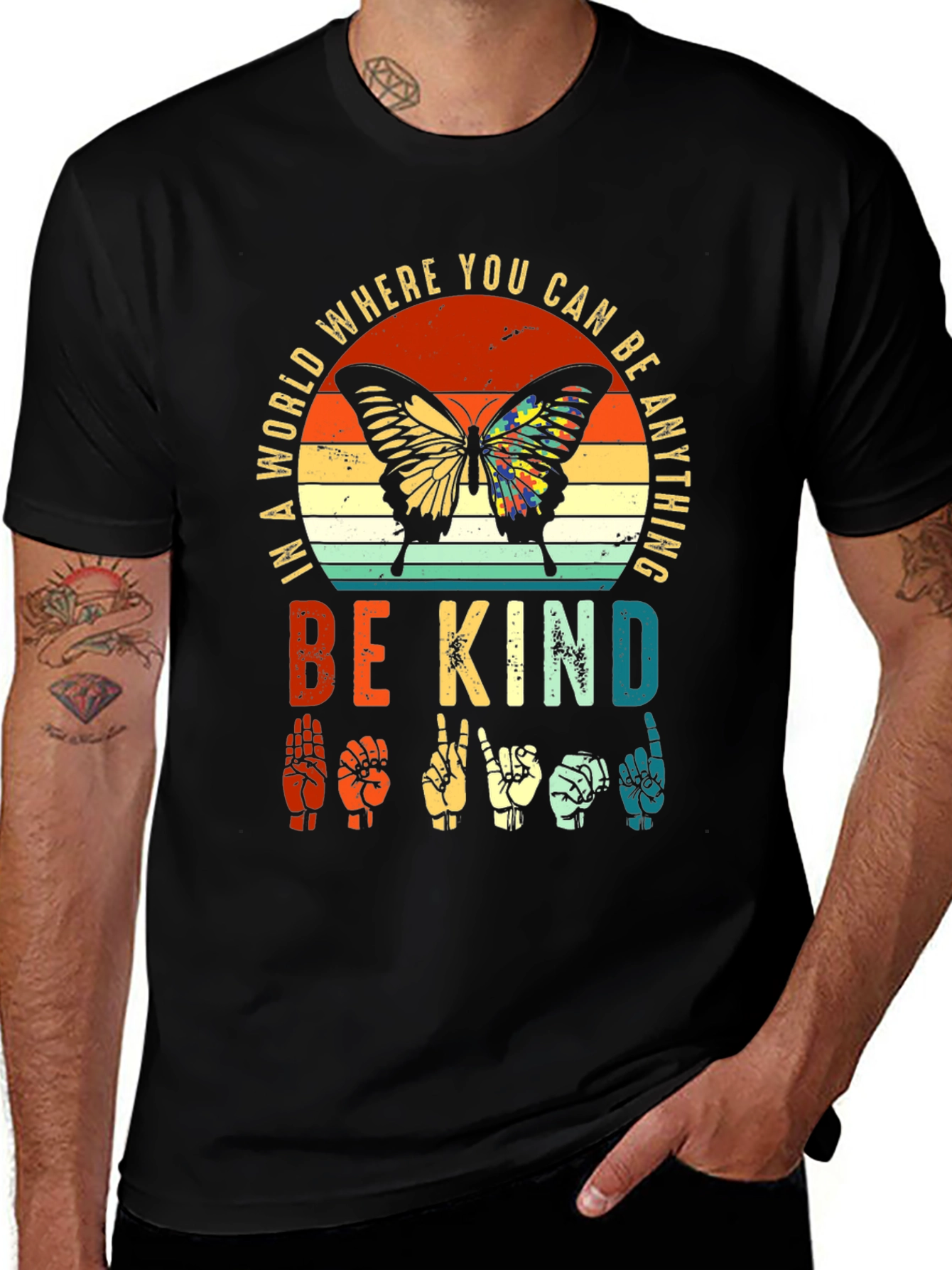 Variant 30 of Be Kind Butterfly Graphic Tee