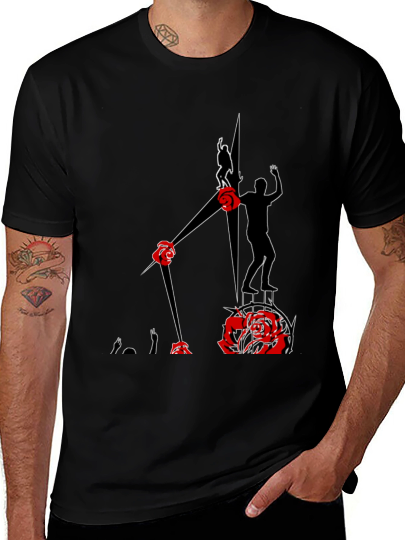 Variant 20 of Abstract Rose Clock T-Shirt