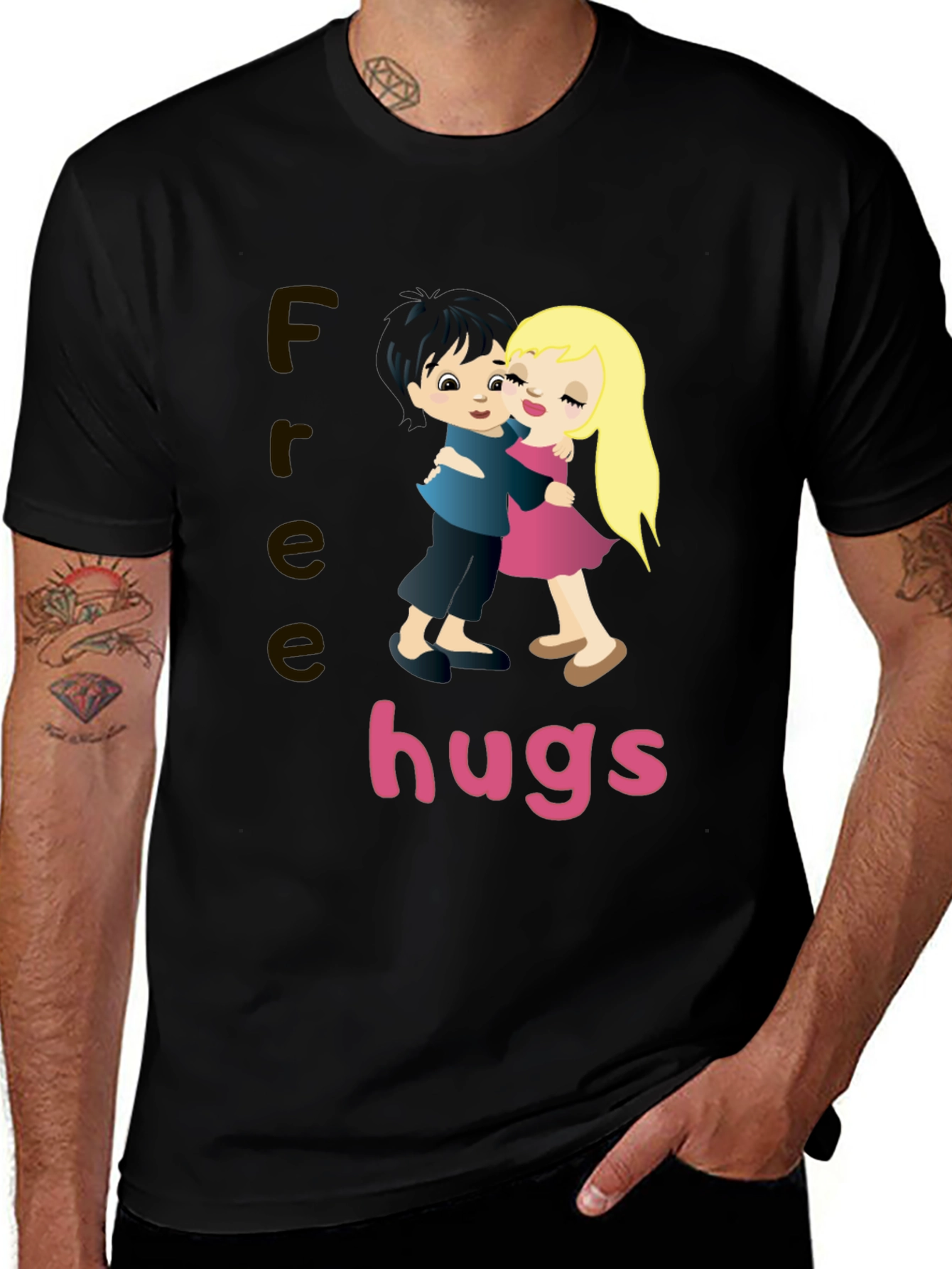 Variant 23 of Free Hugs Graphic Tee - Cute & Comfy T-Shirt