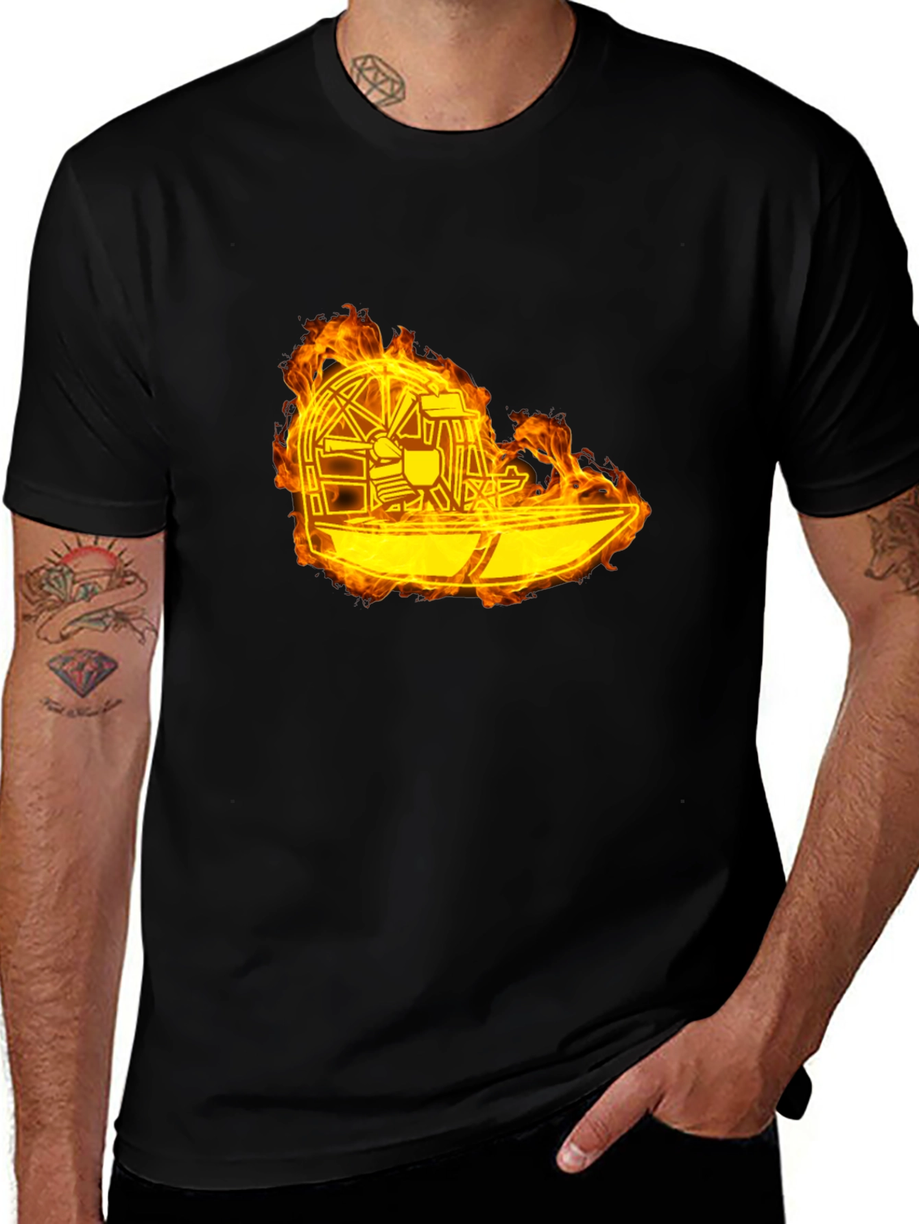Variant 19 of Flaming Airboat Graphic T-Shirt