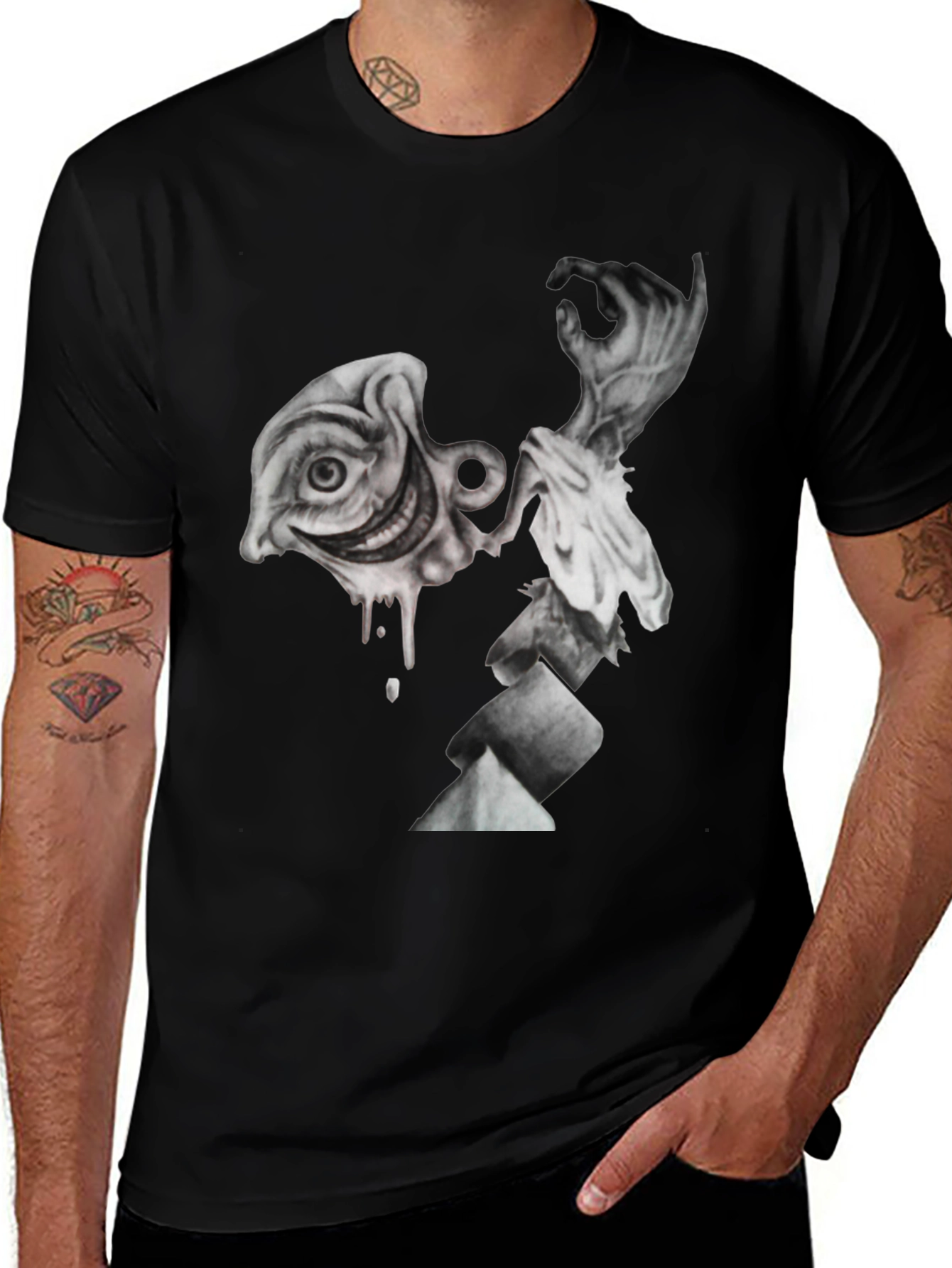 Variant 30 of Surreal Art Graphic Print Black T-Shirt