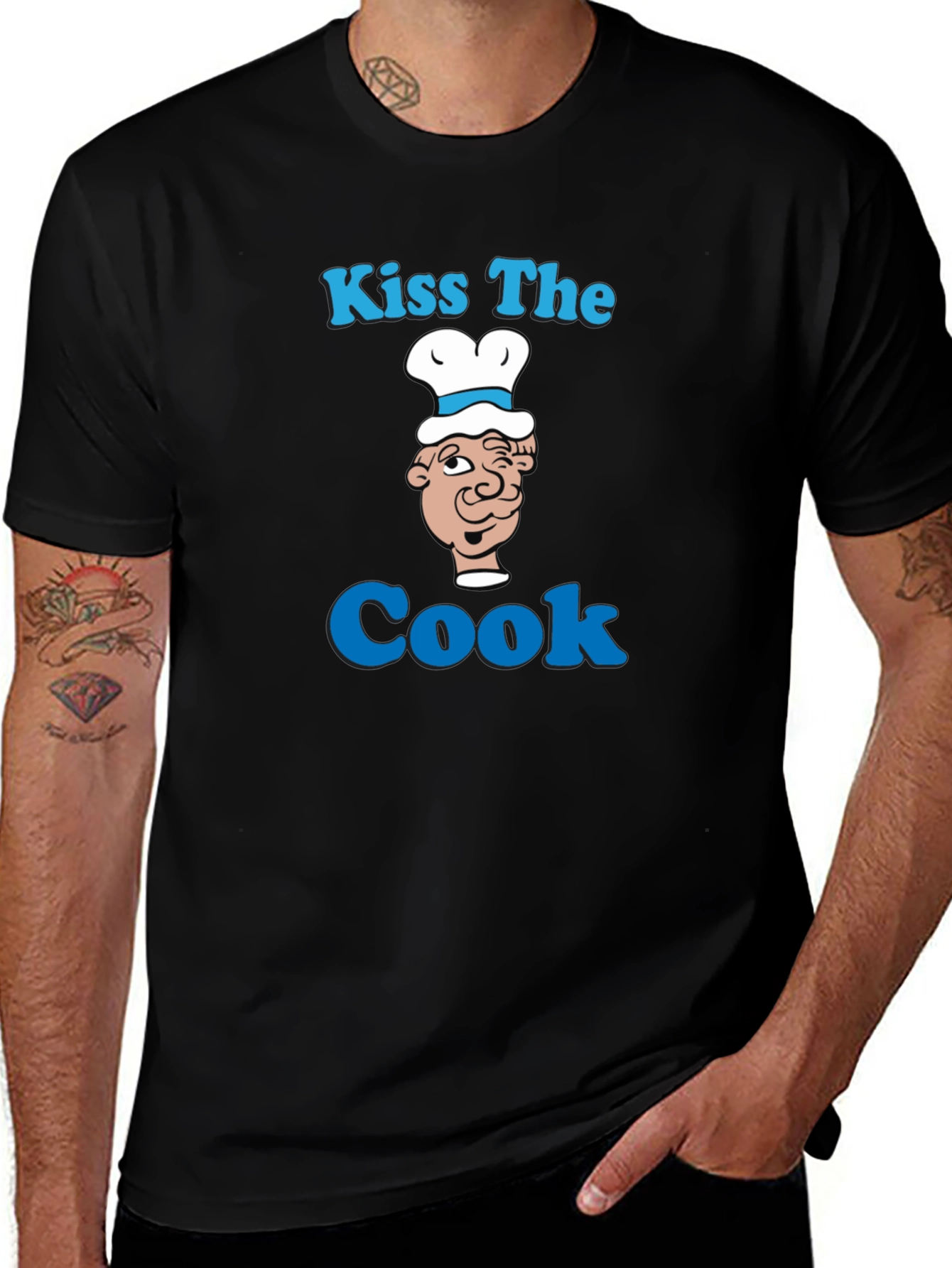 Variant 4 of Kiss The Cook Graphic T-Shirt - Funny Chef Tee