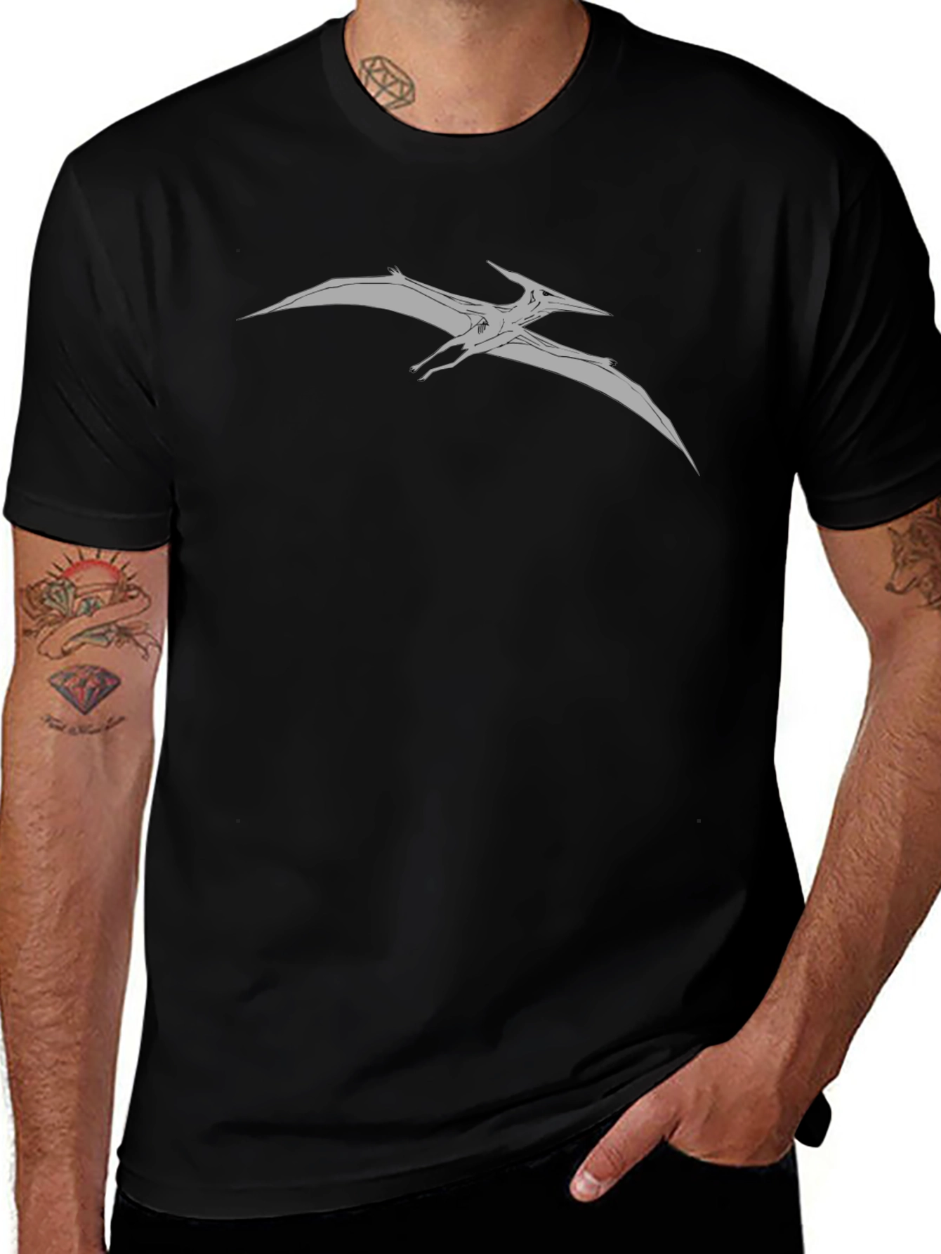 Pterodactyl Graphic Black T-Shirt