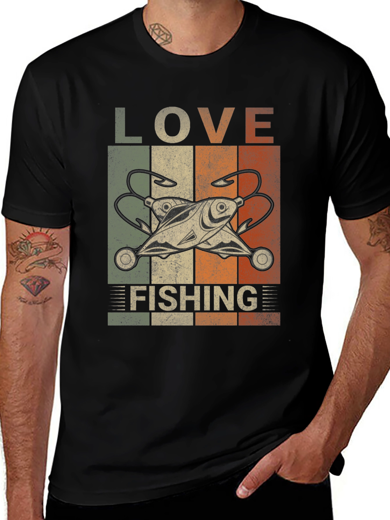 Variant 30 of Love Fishing Retro Graphic T-Shirt