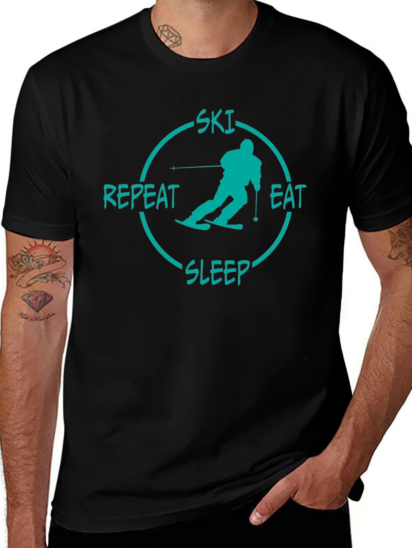 Ski, Eat, Sleep, Repeat Graphic Tee