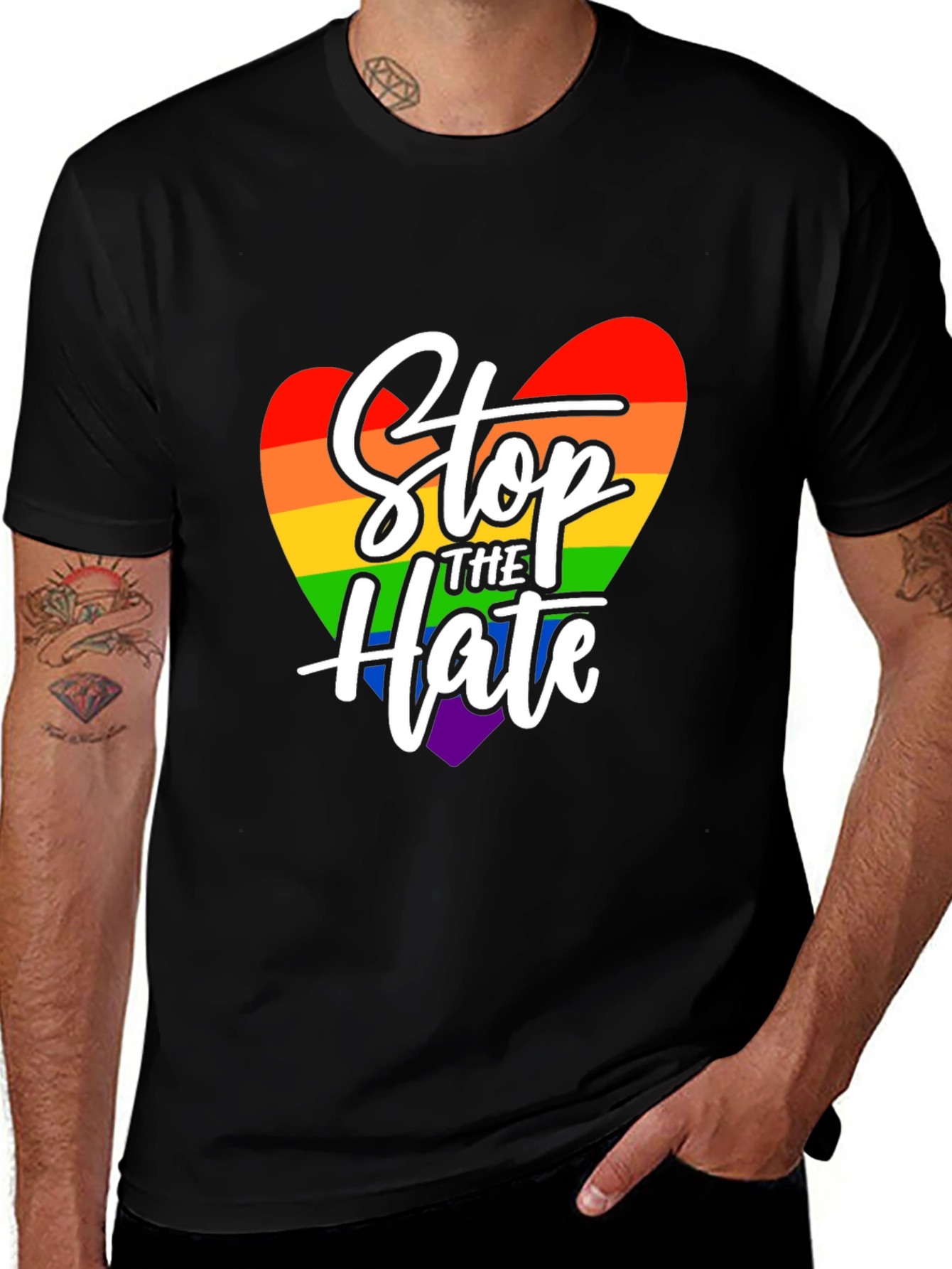 Variant 24 of Stop The Hate Rainbow Heart T-Shirt