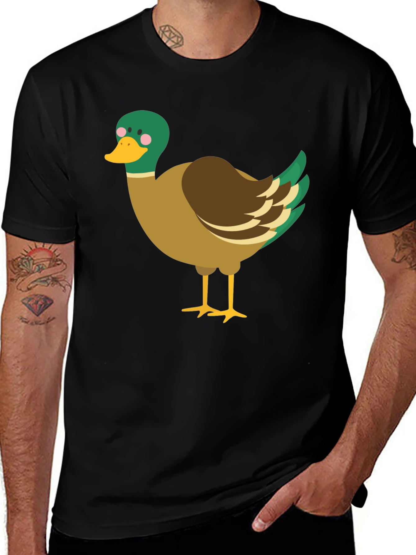 Variant 28 of Duck Graphic T-Shirt - Men's Black Tee