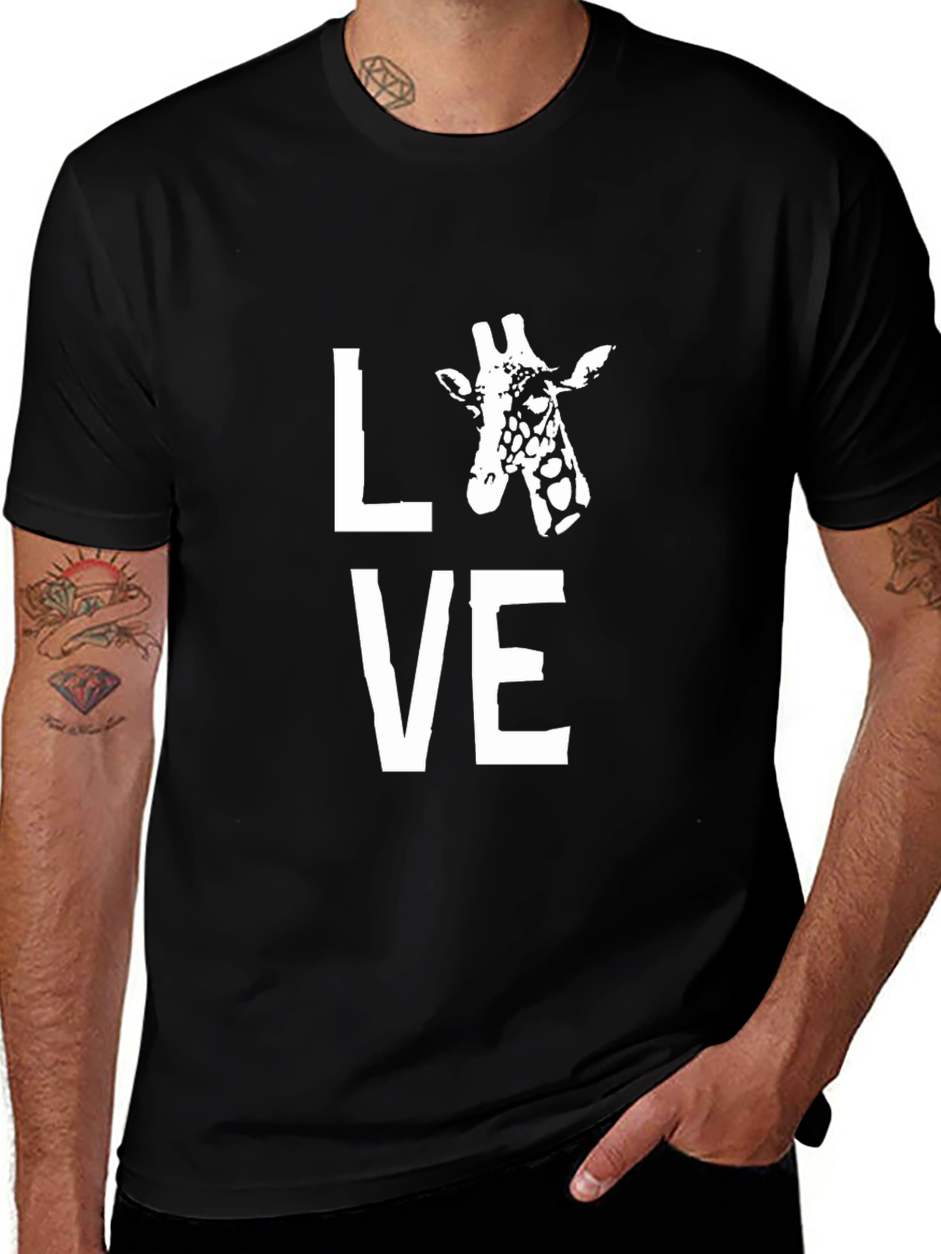 Variant 24 of Giraffe Love Graphic Print Men's T-Shirt