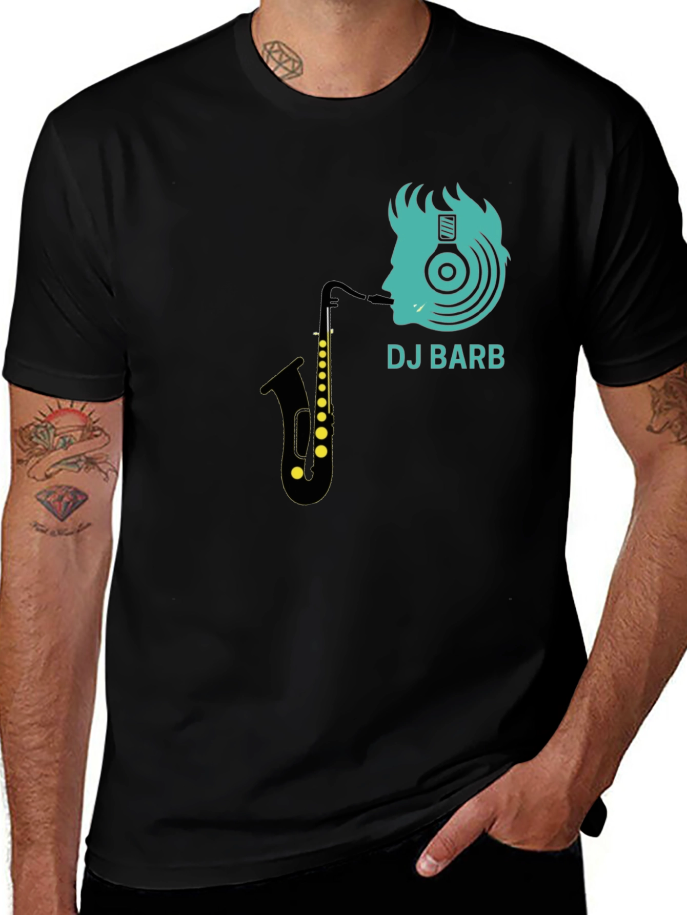 DJ Barb Saxophone T-Shirt - Music Lover Tee