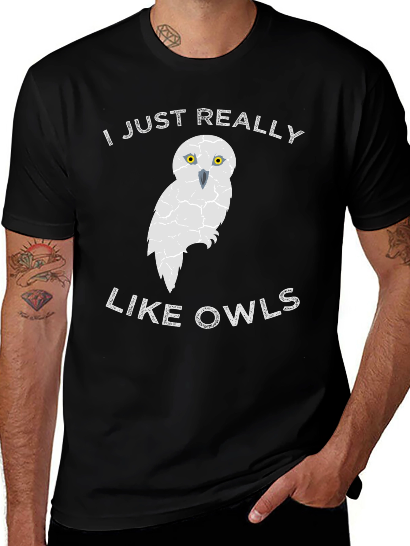 Variant 12 of I Just Really Like Owls Black Tee