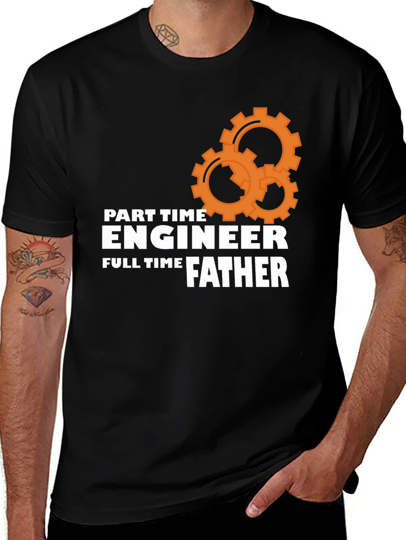 Engineer Father T-Shirt - Part Time Engineer Full Time Dad