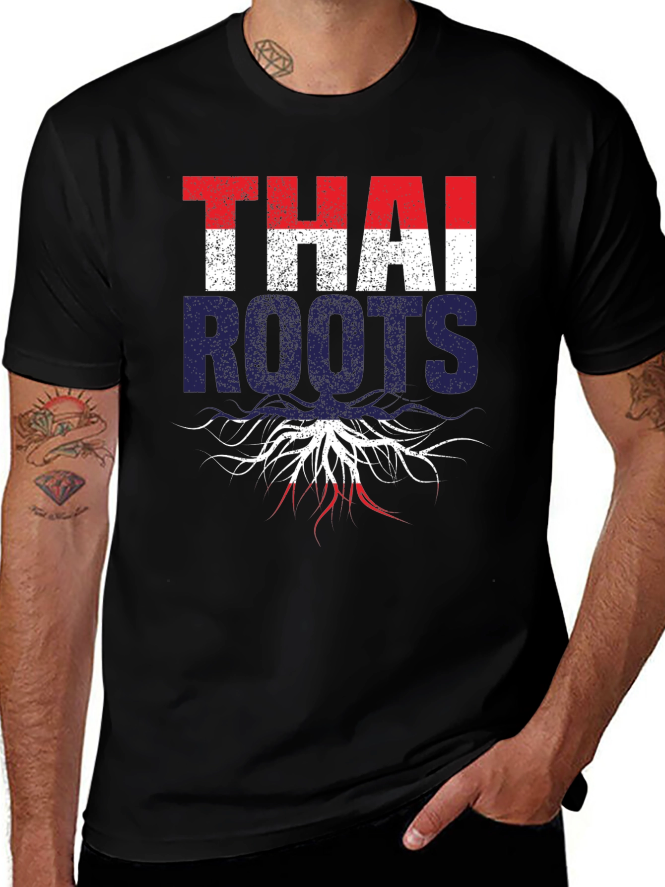 Thai Roots Graphic T-Shirt - Black
