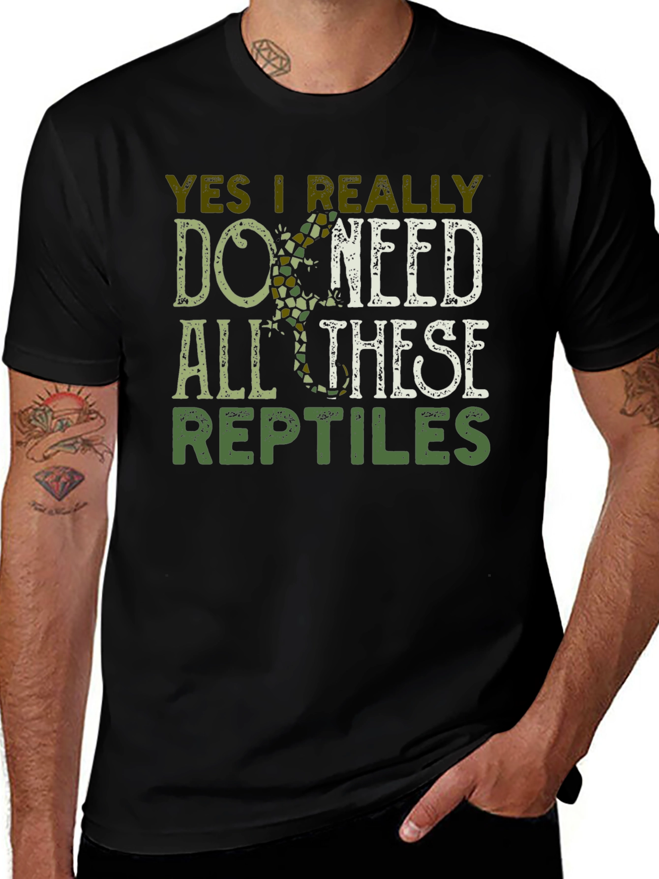 Black Yes I Really Do Need All These Reptiles T-Shirt main image