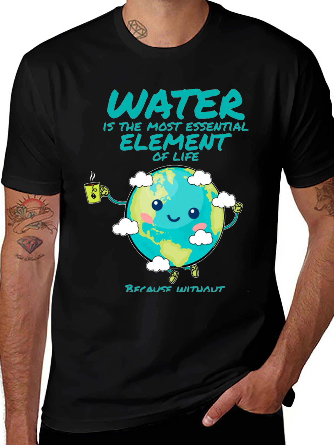 Black Essential Water Element Graphic Tee main image