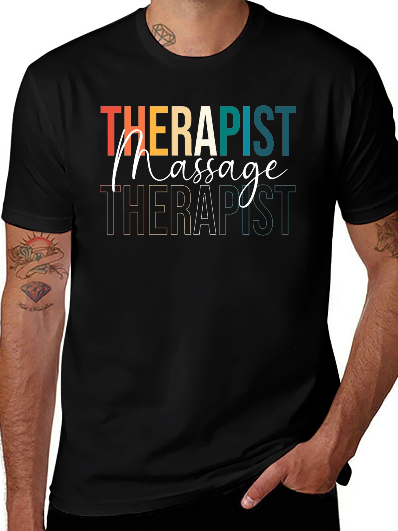Variant 15 of Massage Therapist T-Shirt Retro Design