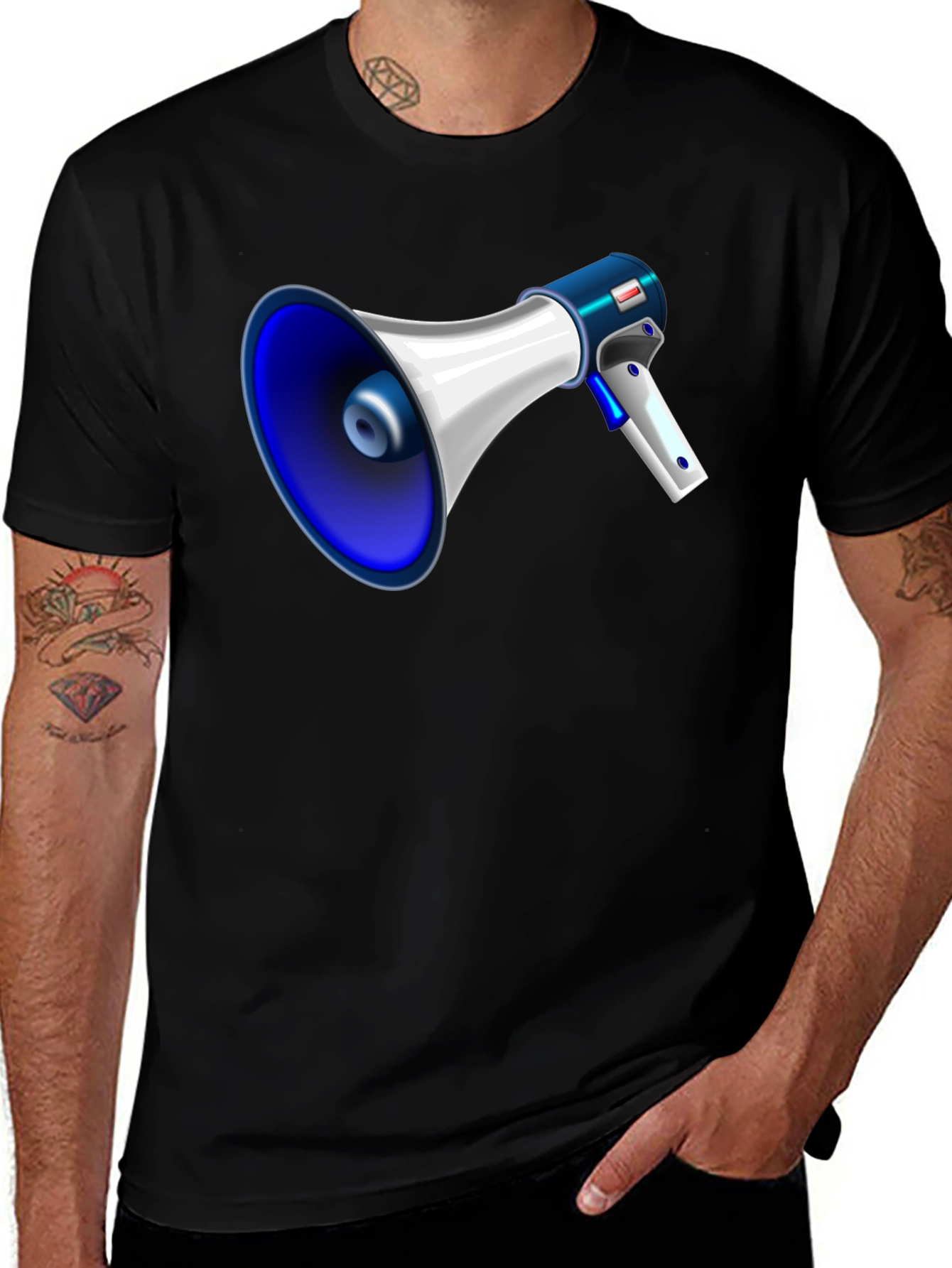 Megaphone Graphic Black T-Shirt
