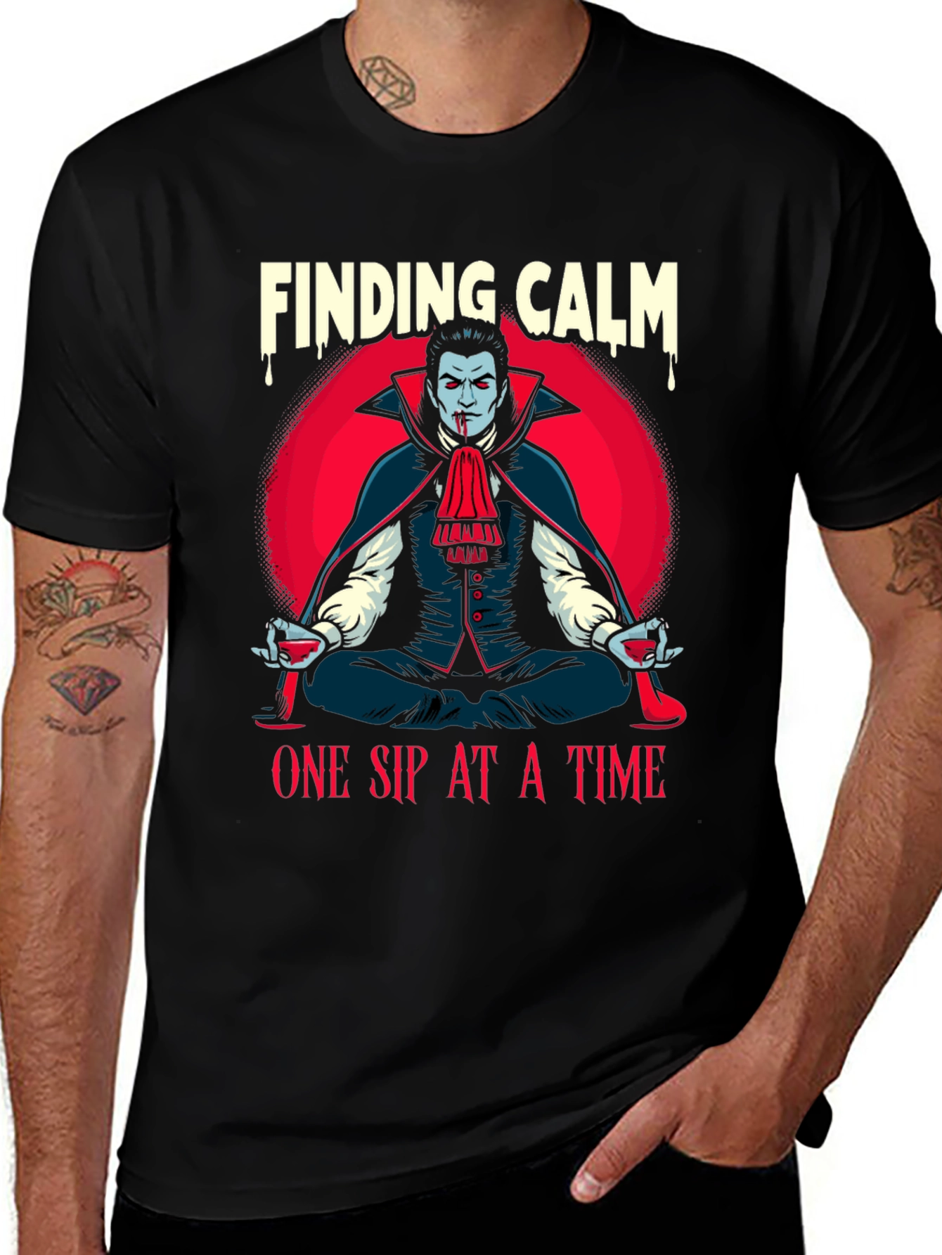 Variant 7 of Finding Calm Vampire Graphic Tee