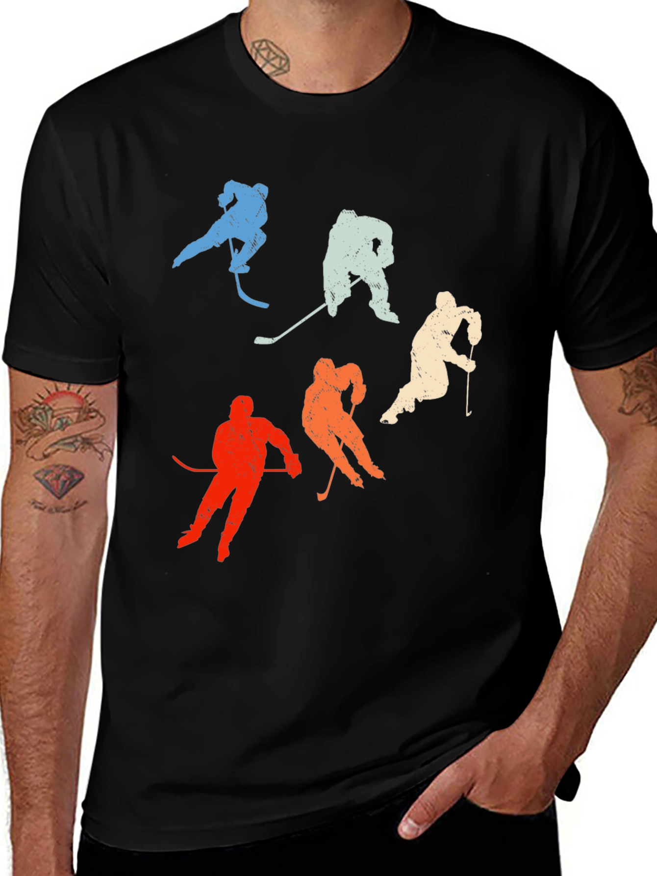 Variant 17 of Retro Hockey Player T-Shirt - Vintage Style