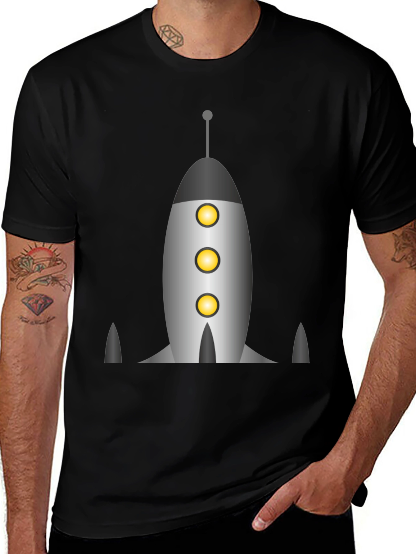 Variant 26 of Retro Rocket Graphic Tee - Space Adventure Shirt