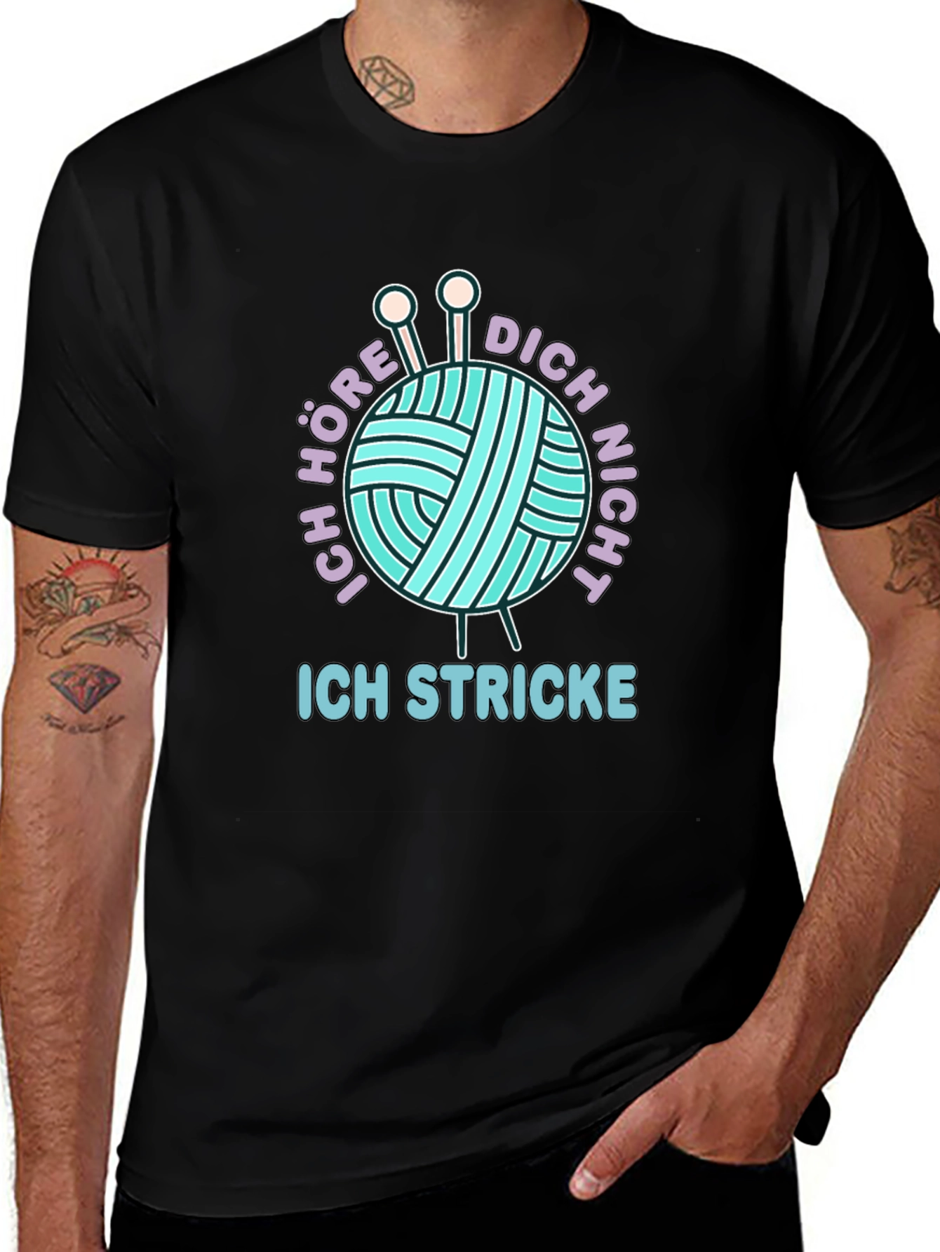 Variant 15 of Knitting Humor Tee - Ich Höre Dich Nicht
