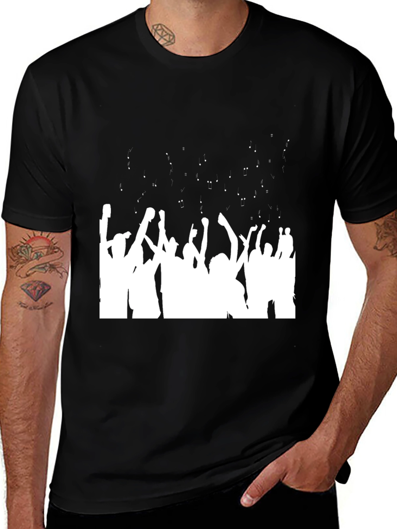 Variant 28 of Black Party Crowd Graphic Tee
