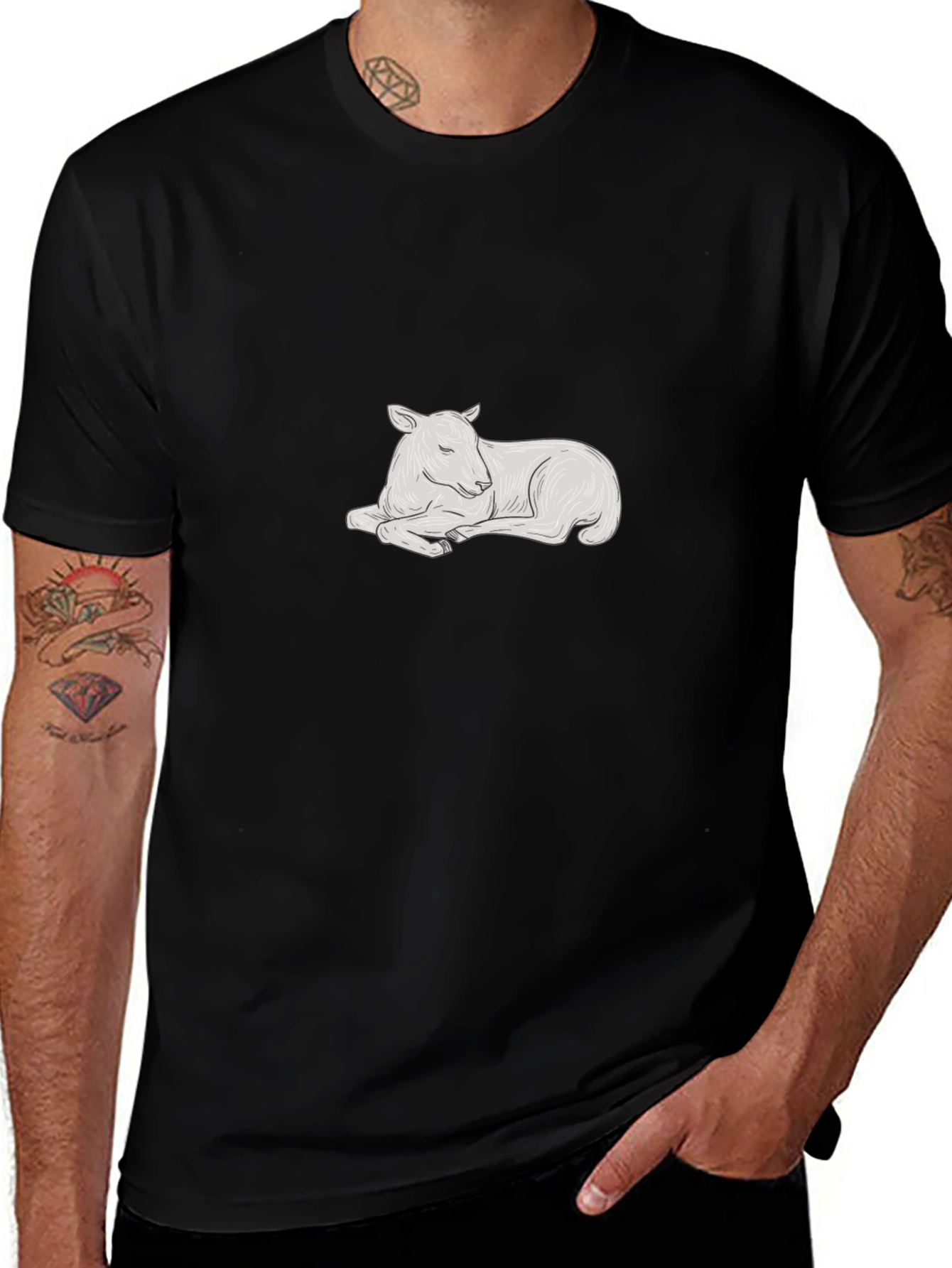 Lamb Graphic Black T-Shirt