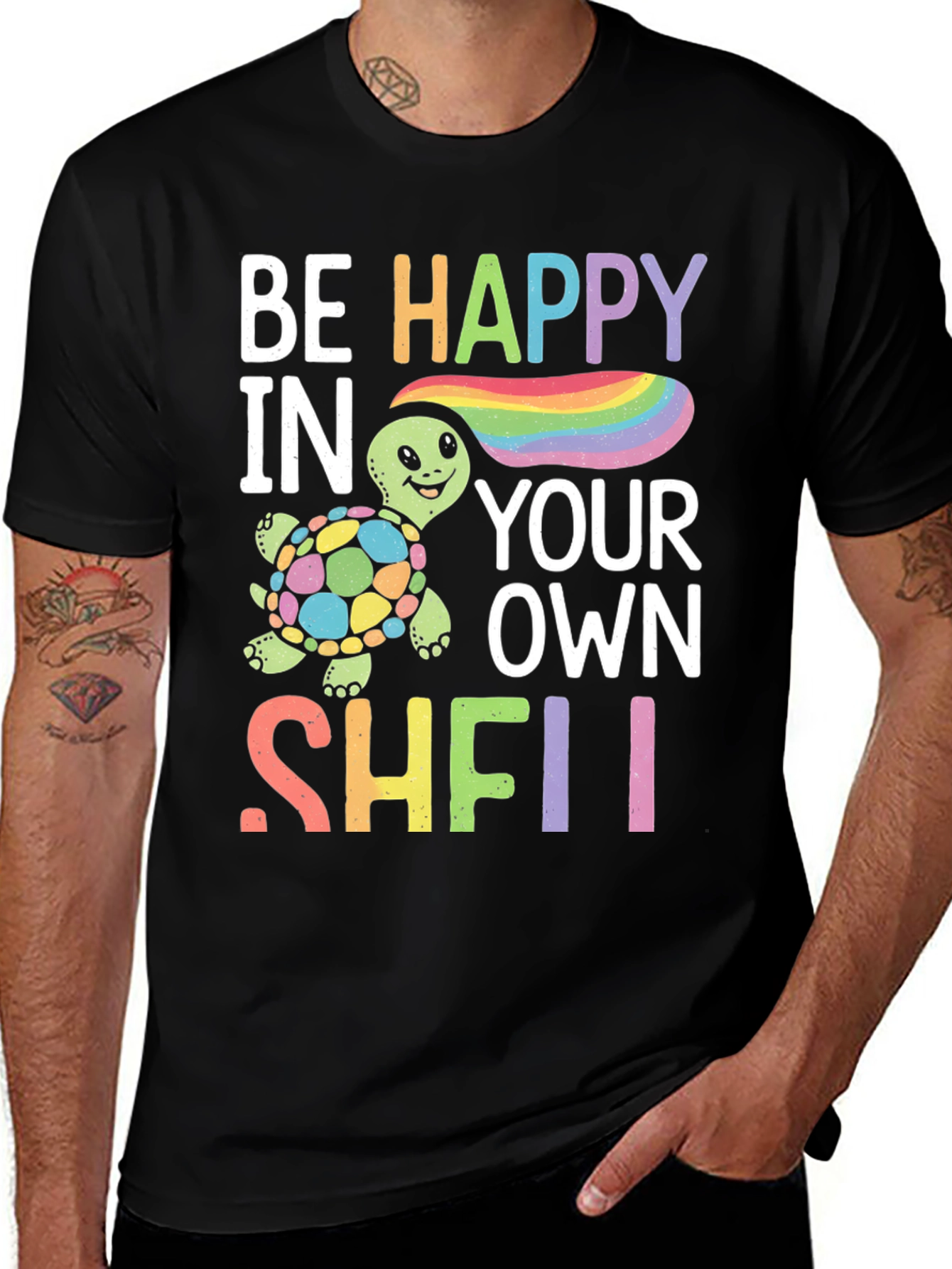 Variant 17 of Be Happy Turtle Graphic T-Shirt