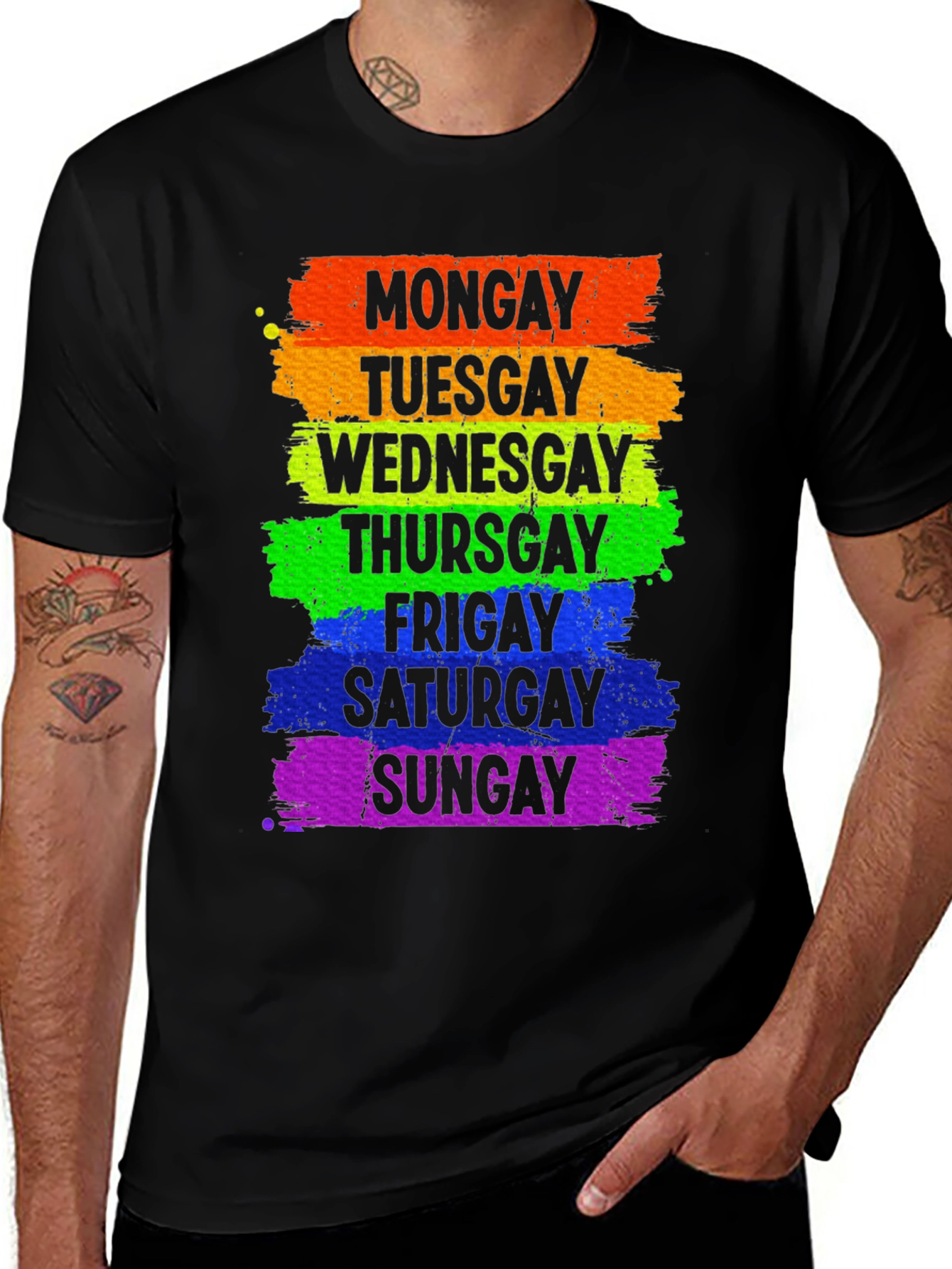 Gay Pride Days of the Week Rainbow T-Shirt