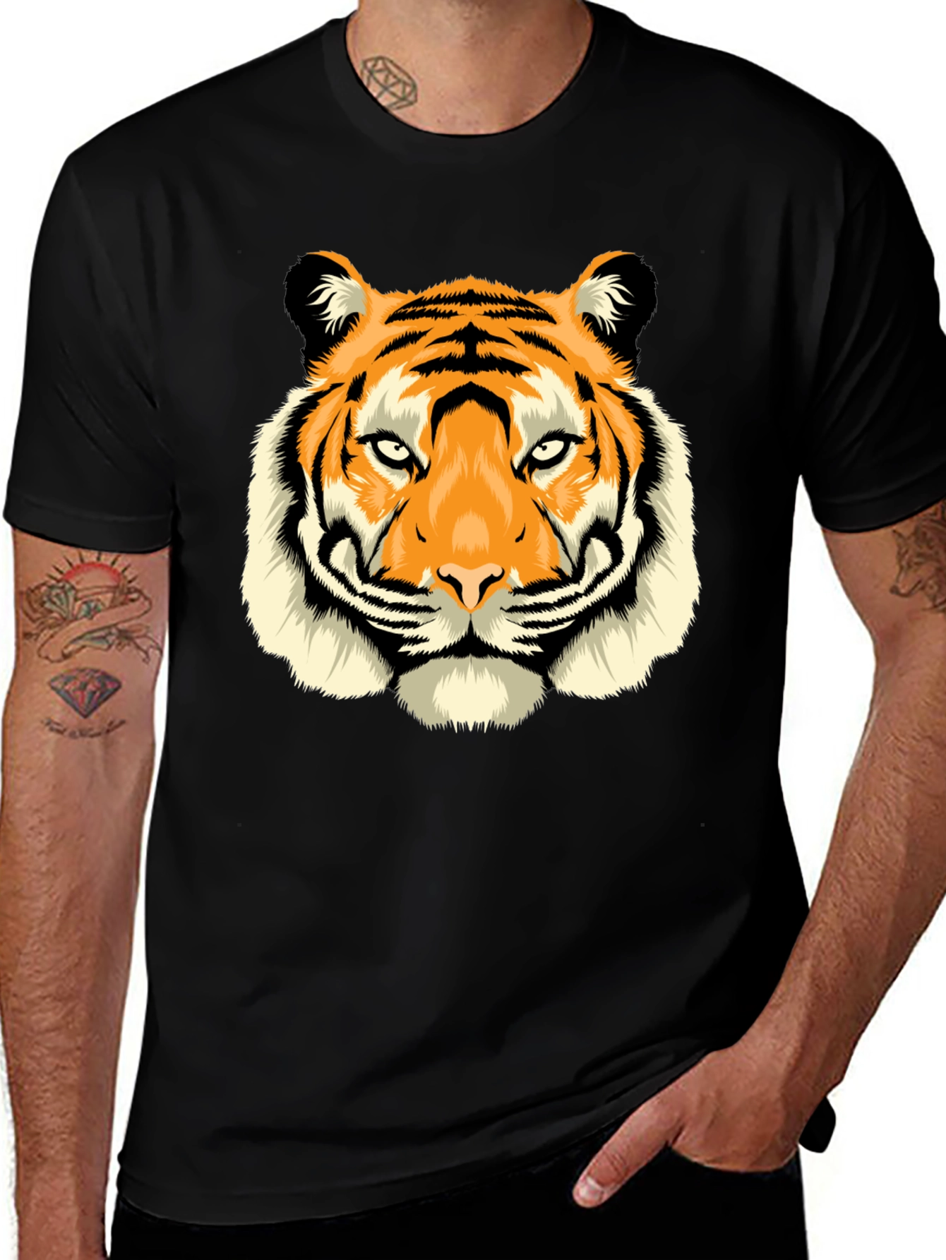 Variant 23 of Bold Tiger Graphic Black T-Shirt