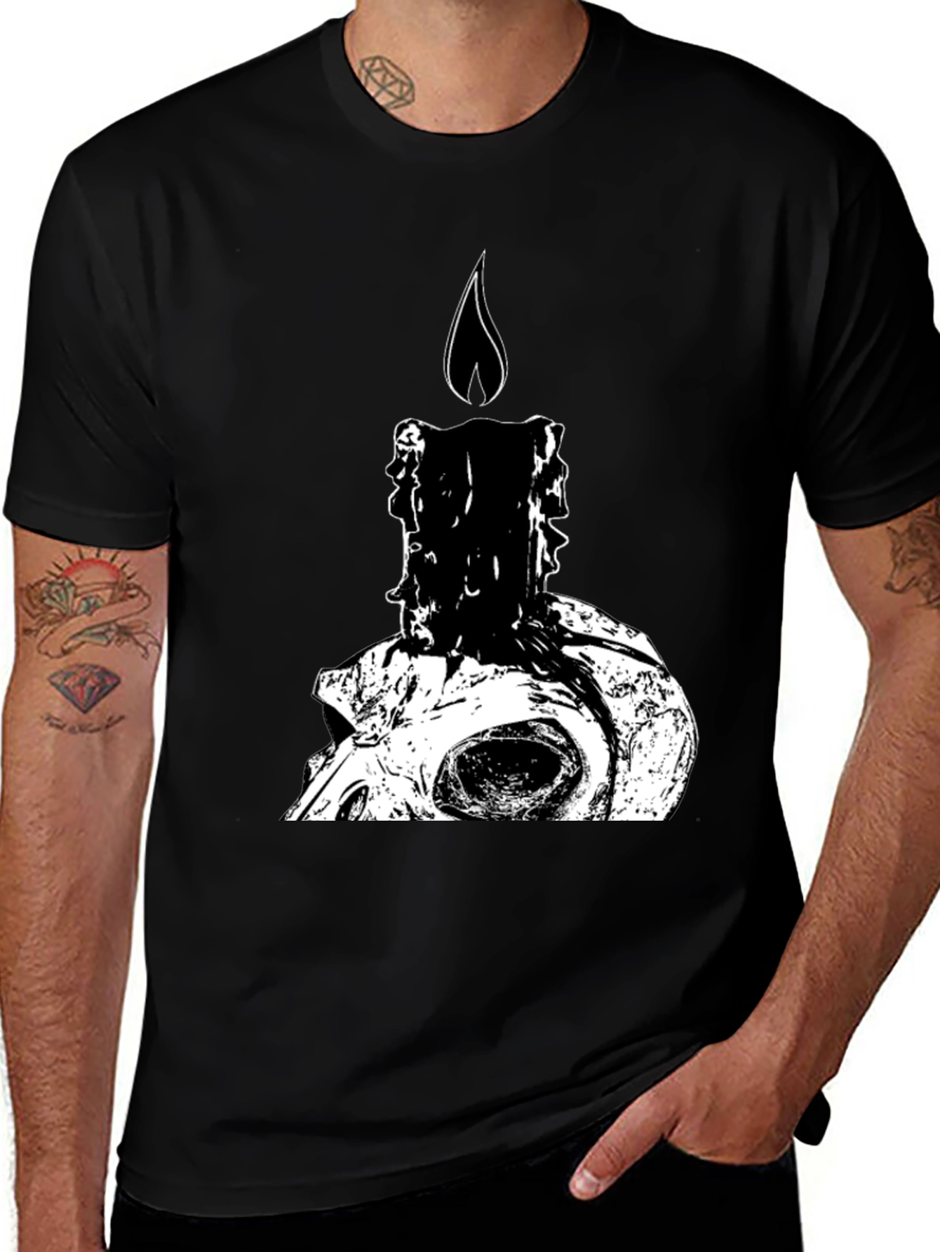 Variant 25 of Skull Candle Graphic Tee - Dark Humor T-Shirt