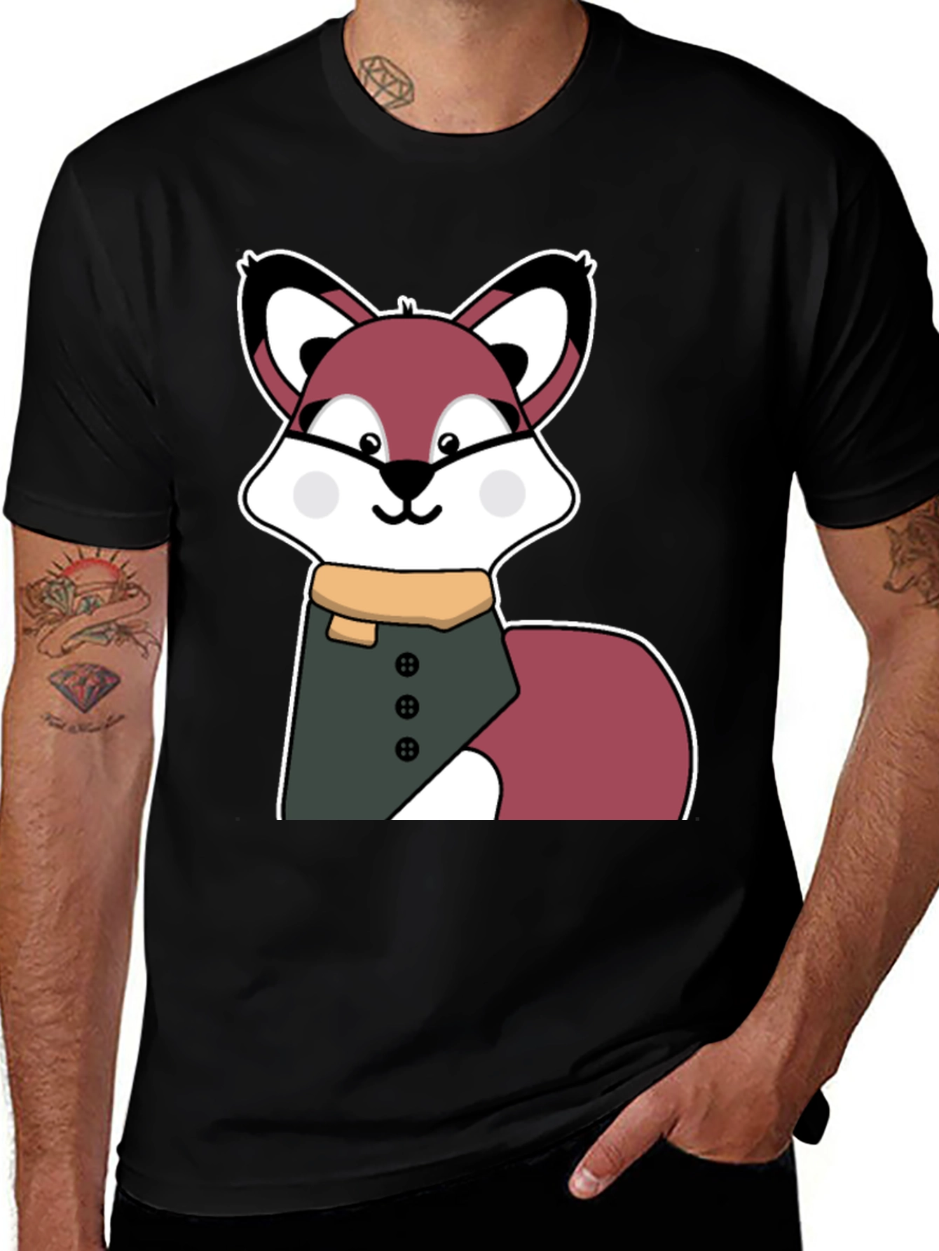 Variant 13 of Fox Graphic Tee - Stylish & Comfortable Black T-Shirt