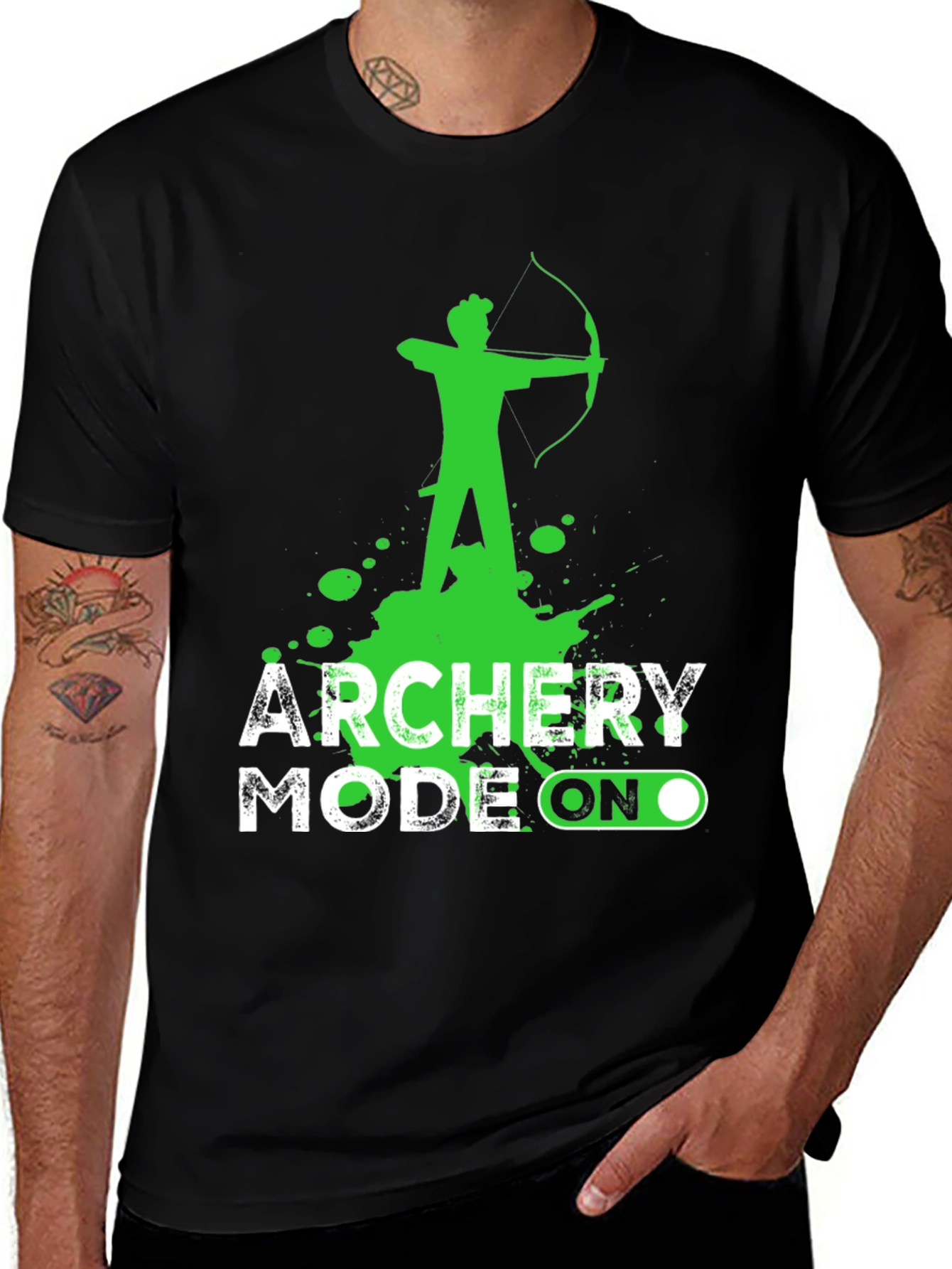 Archery Mode On Graphic Tee - Black