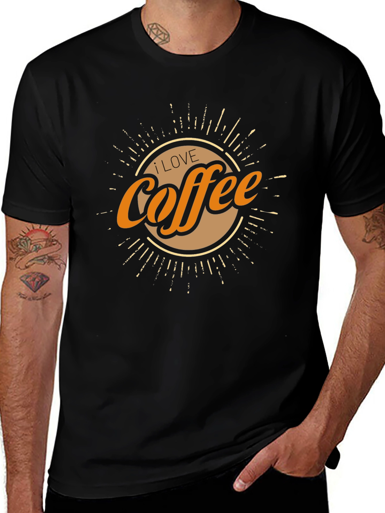 I Love Coffee Graphic Tee - Black