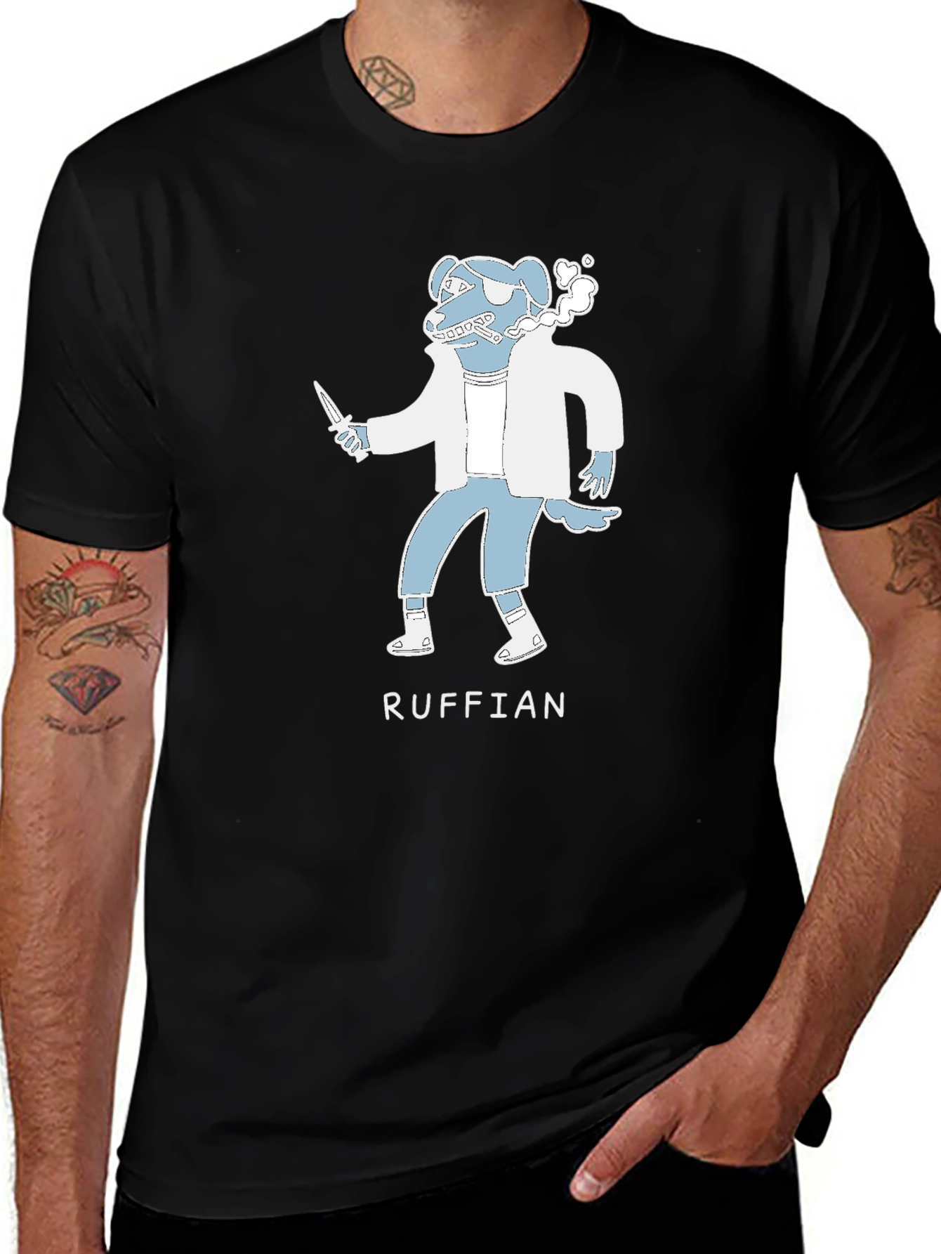 Variant 12 of Ruffian Dog Cartoon T-Shirt