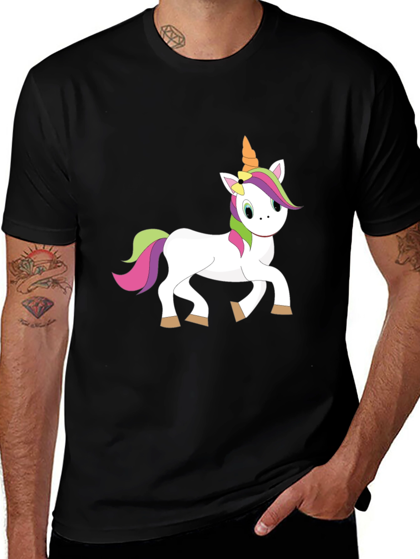 Variant 19 of Unicorn Graphic Black T-Shirt