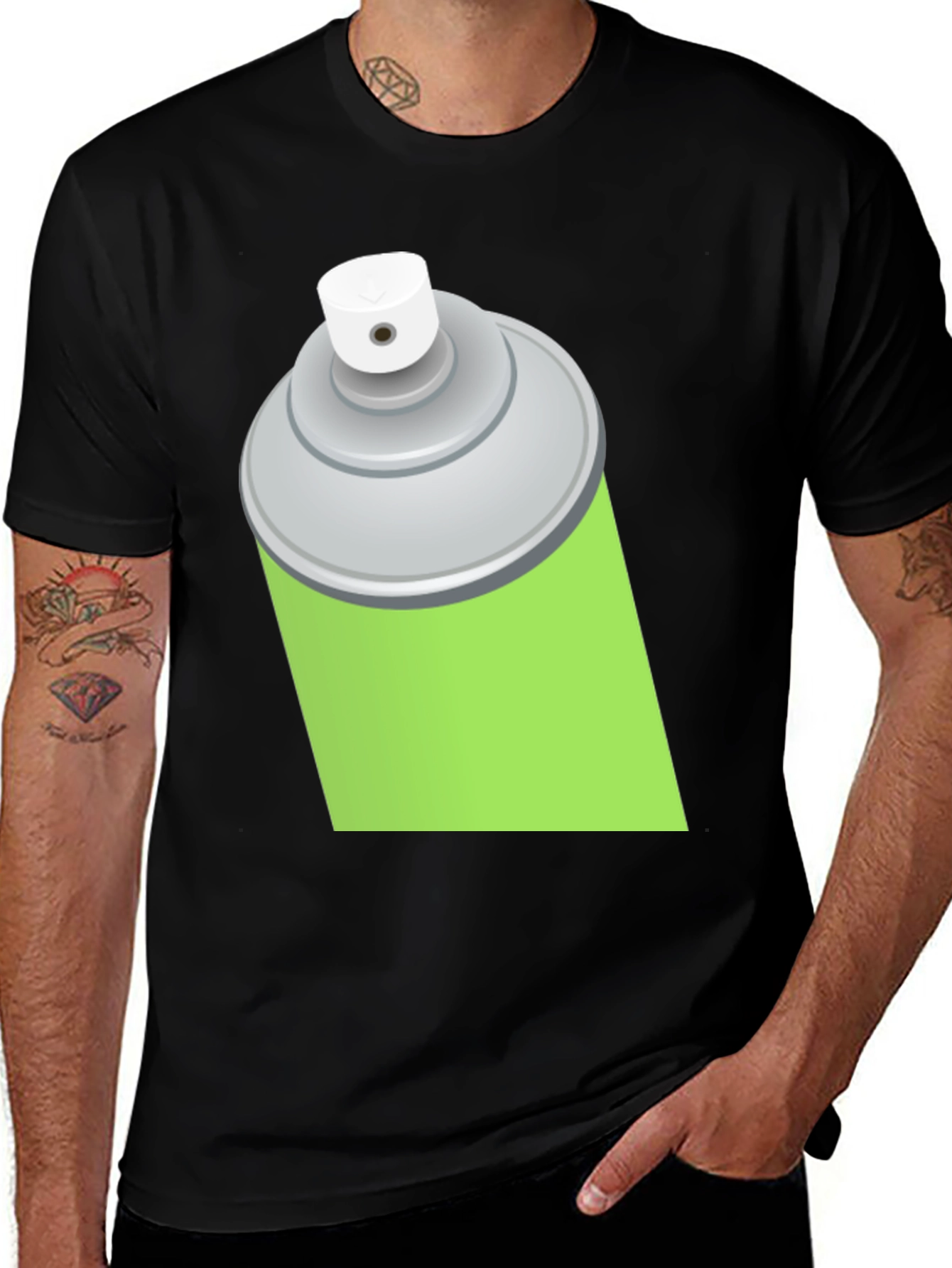 Cool Spray Paint Can Graphic Tee - Trendy Black T-Shirt
