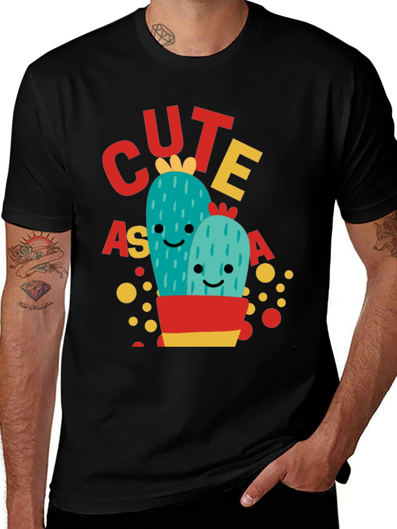 Variant 7 of Cute Cactus Graphic Tee - Soft Cotton Blend