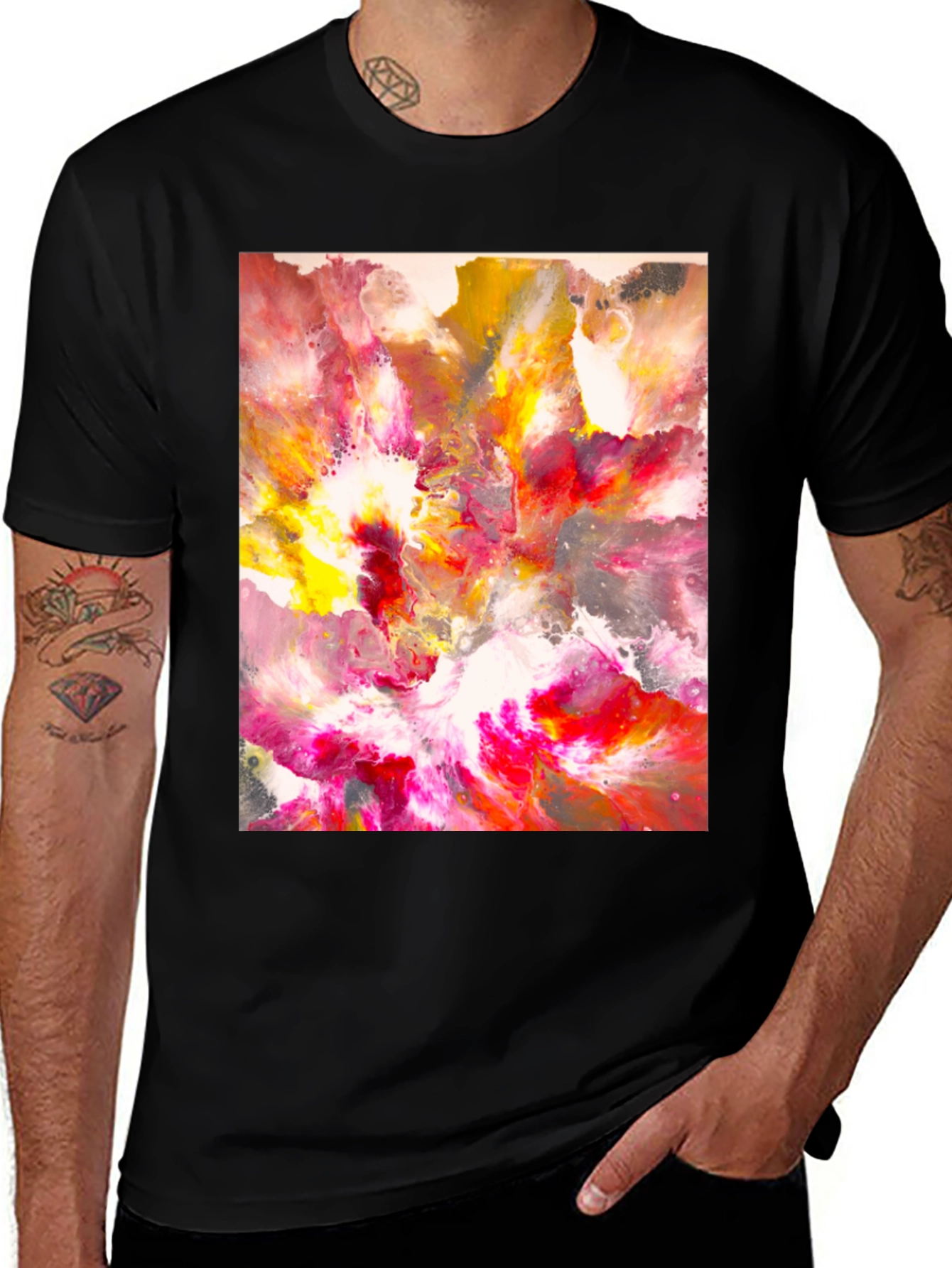 Variant 18 of Abstract Art Tee - Vibrant Colors, Unique Design