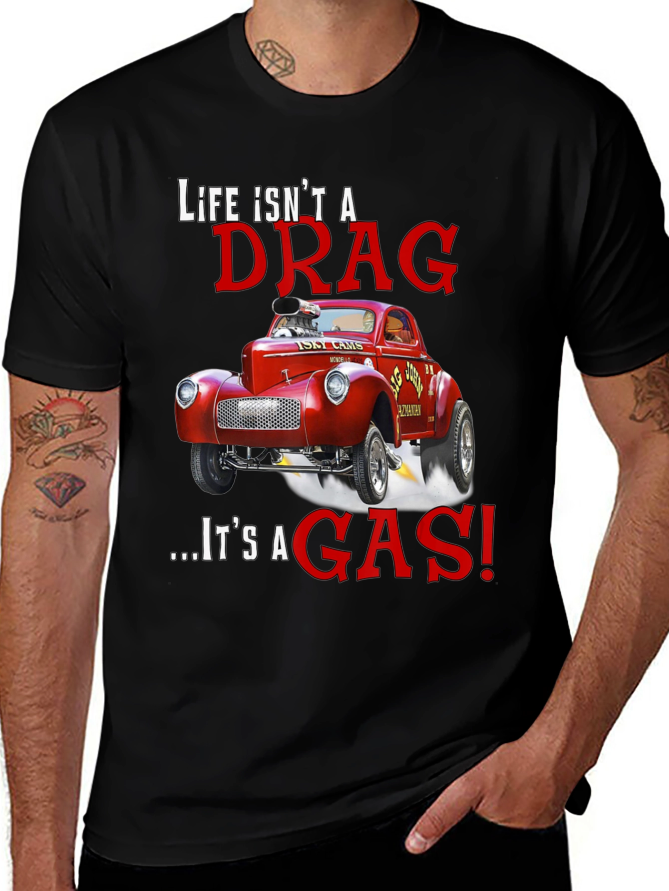 Variant 11 of Life Isn't a Drag T-Shirt: Hot Rod Design