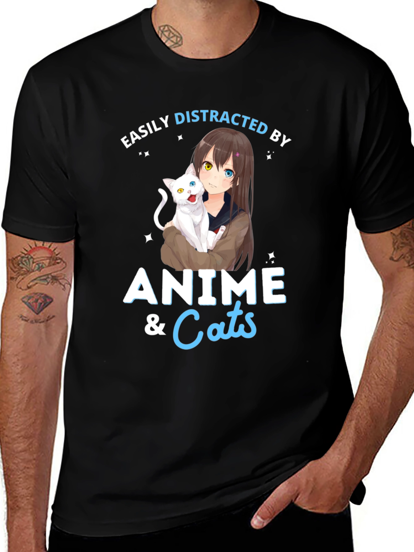 Variant 21 of Easily Distracted By Anime & Cats T-Shirt