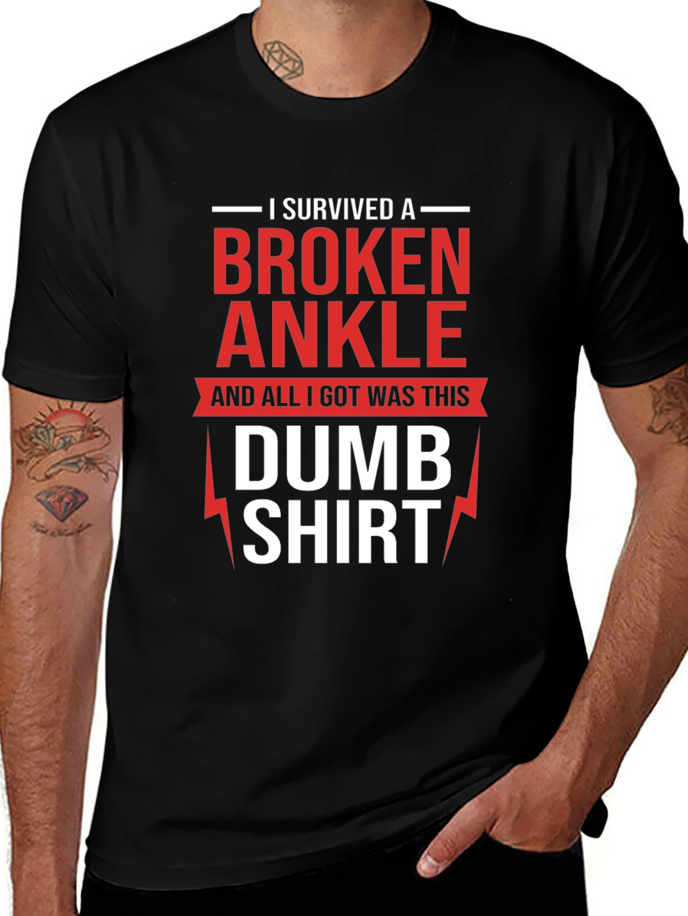 Variant 11 of I Survived a Broken Ankle T-Shirt Funny Injury Recovery Tee