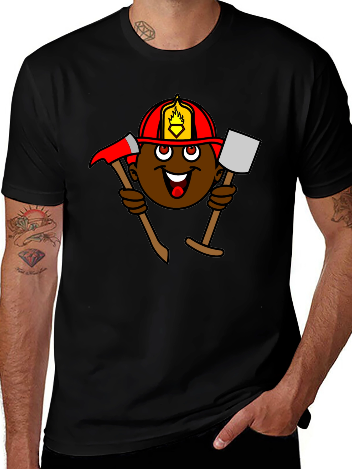 Variant 11 of Cartoon Firefighter T-Shirt