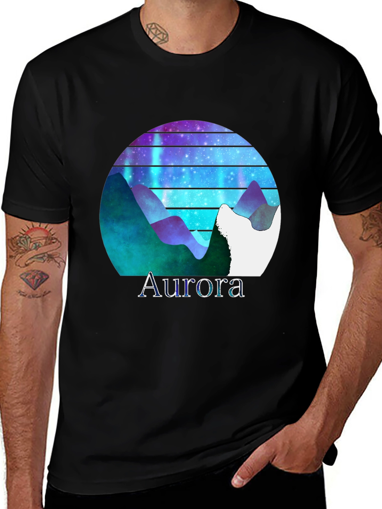 Variant 16 of Aurora Mountain Graphic T-Shirt