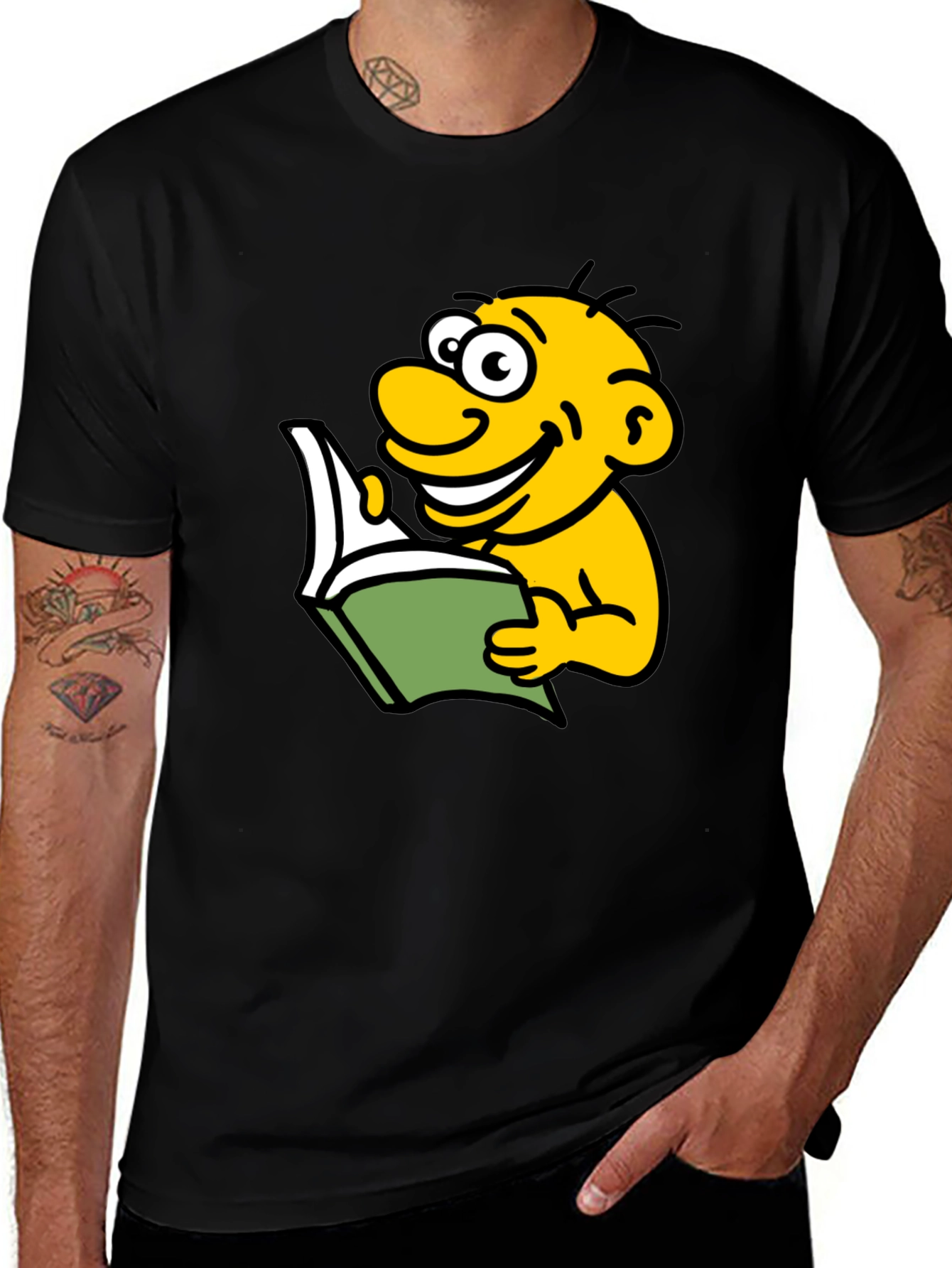 Variant 18 of Cartoon Character Reading T-Shirt